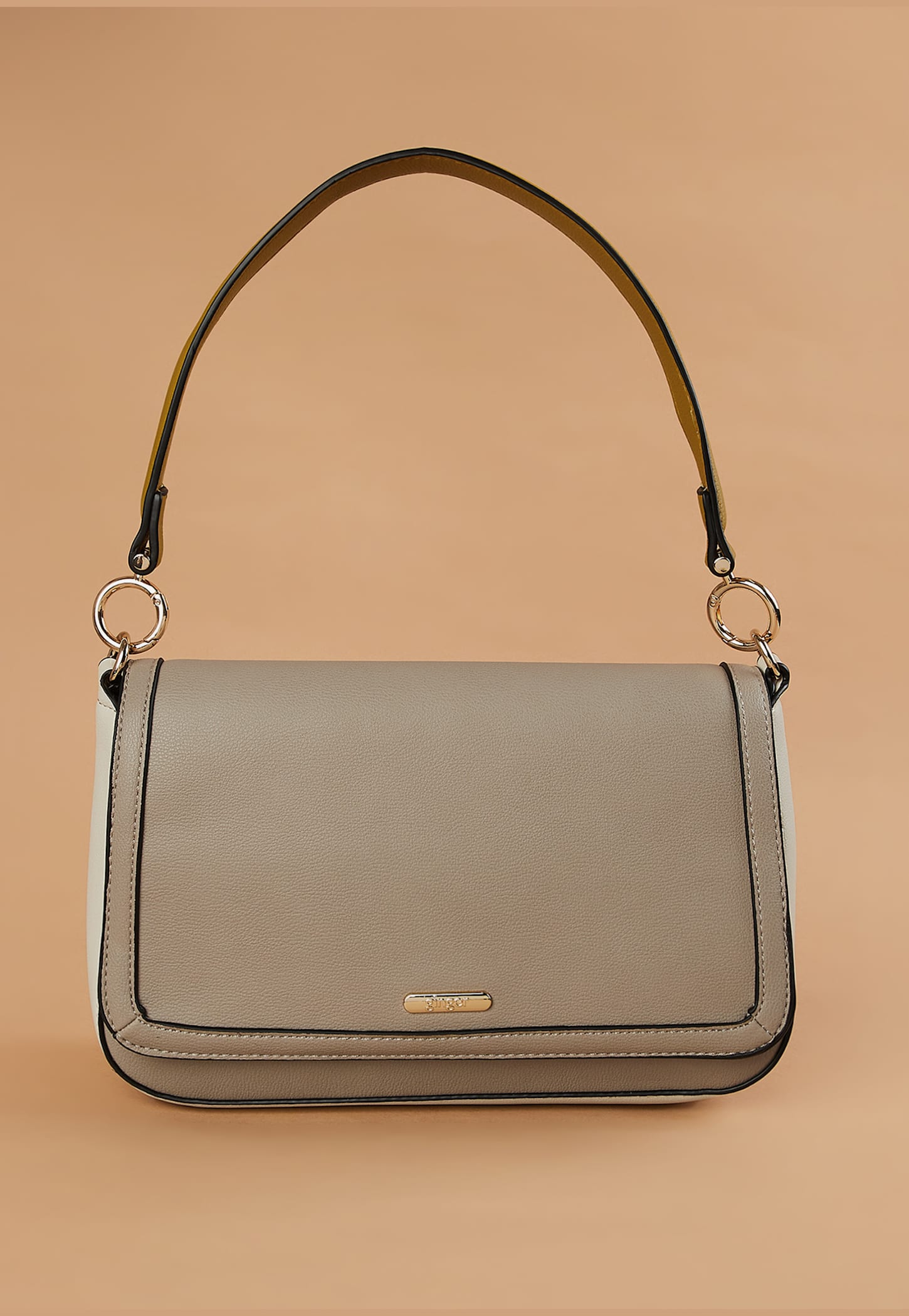 GINGER Contrast Panel Shoulder Bag