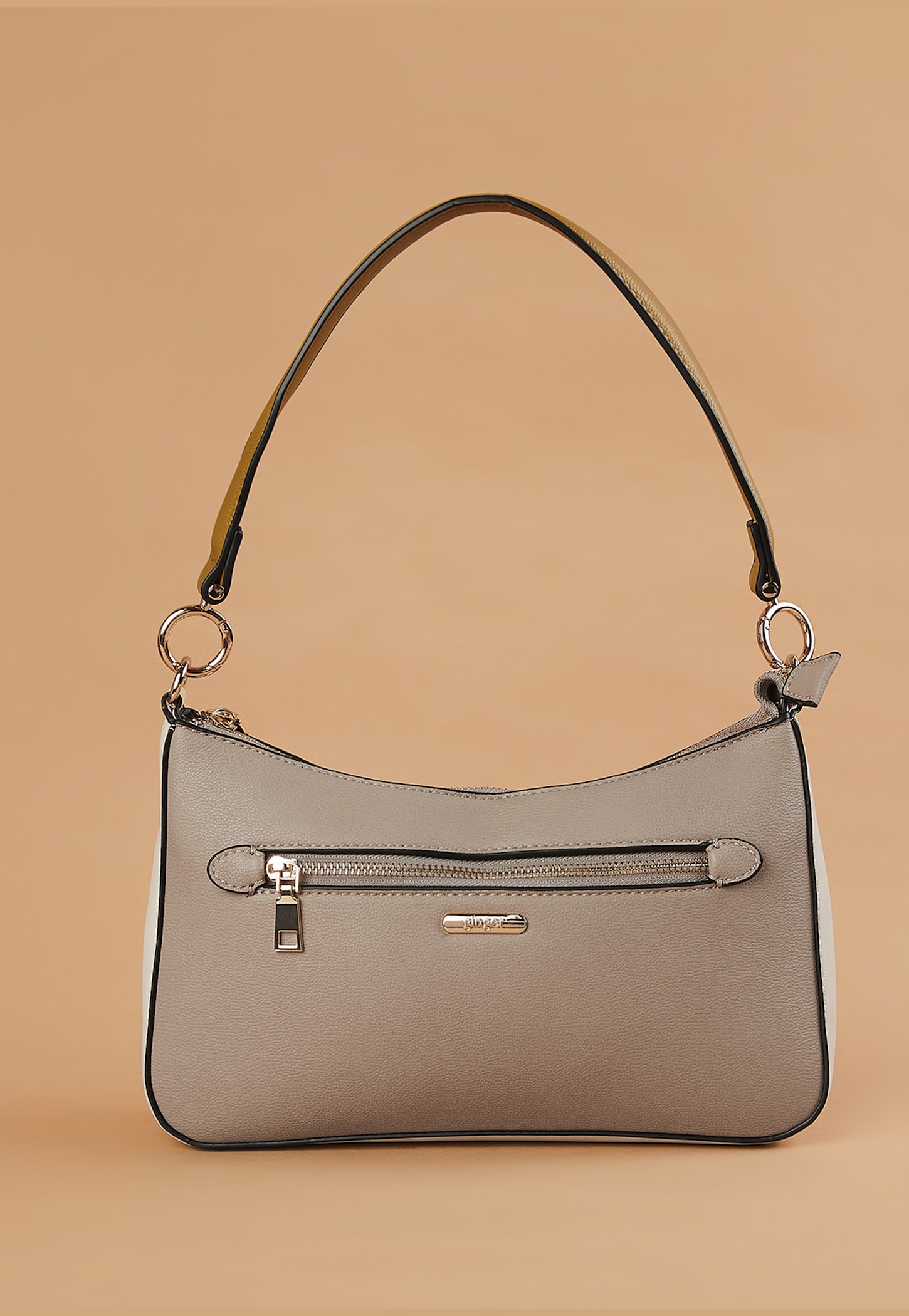 GINGER Contrast Panel Shoulder Bag