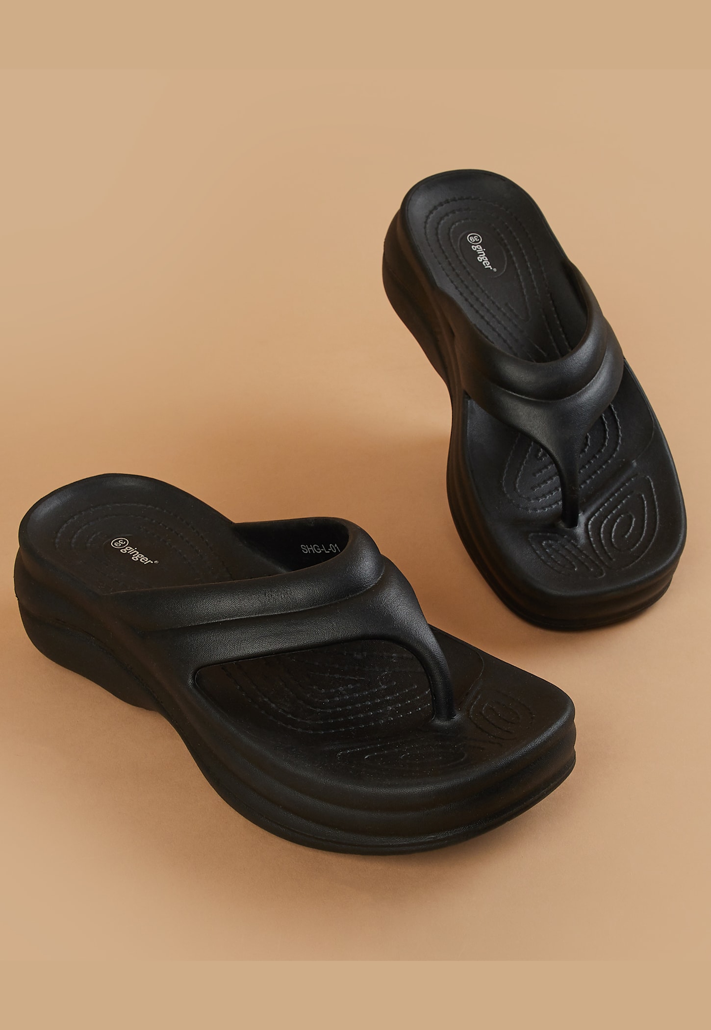 GINGER Textured Platform Flip-Flops-picture-20