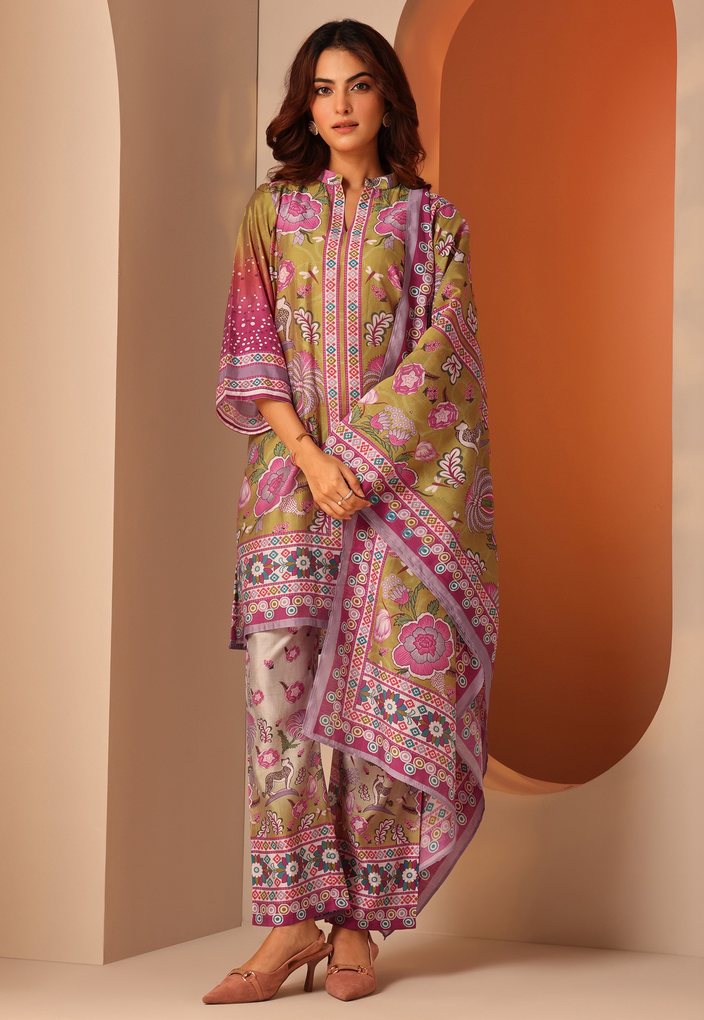 LIBAS Floral Print Straight Kurta Set-picture-45