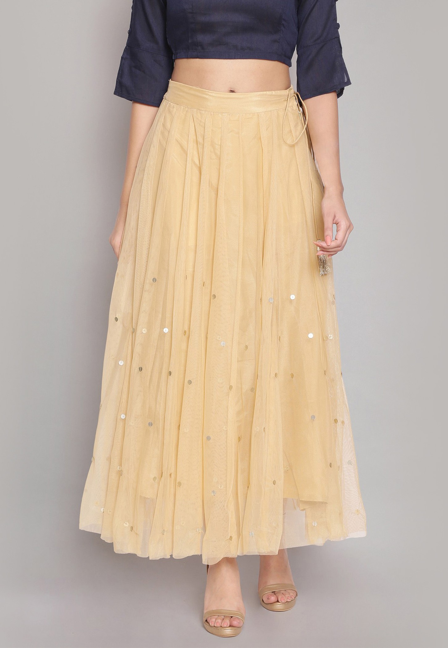 W Embellished A-line Skirt-image-30
