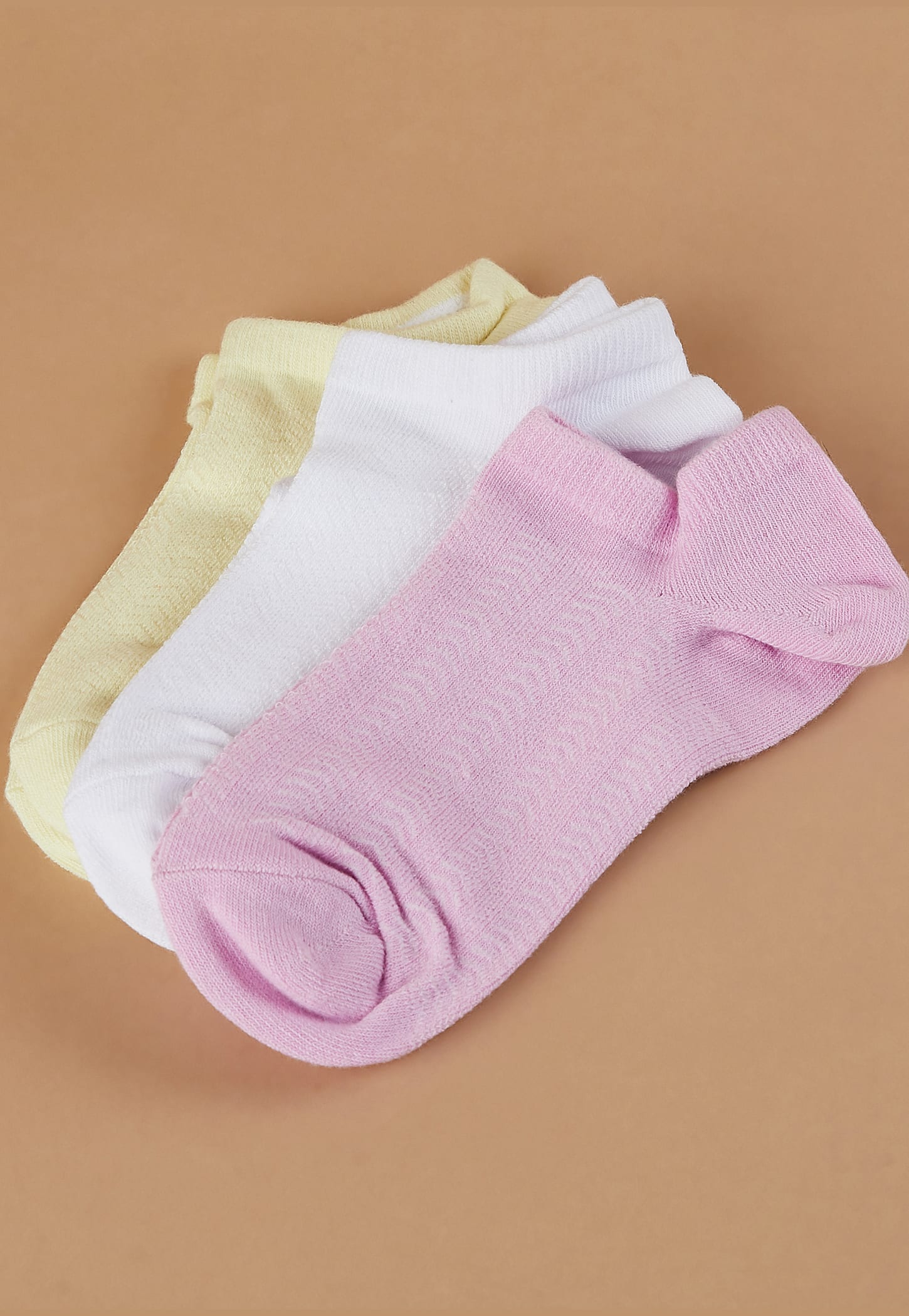 GINGER Patterned-Knit No Show Socks - Pack of 3-picture-11