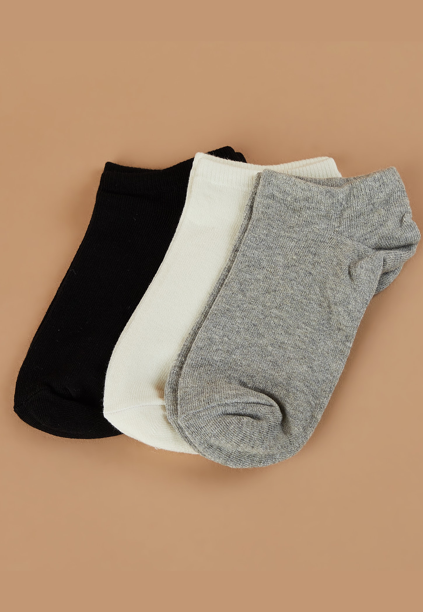 GINGER Solid Ankle Length Socks - Pack of 3-picture-13