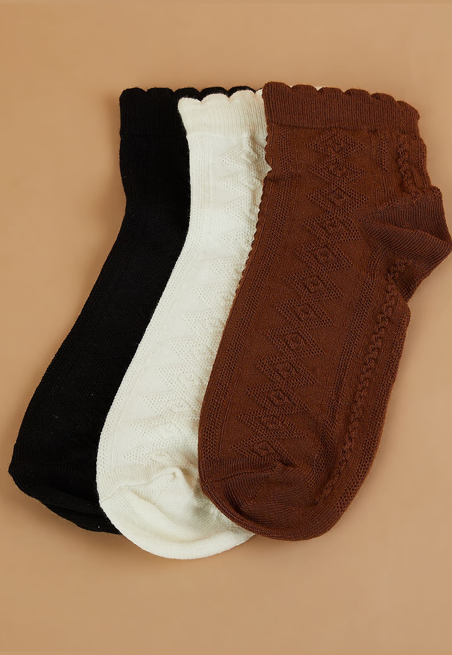 GINGER Patterned Ankle Length Socks - Pack of 3-picture-25
