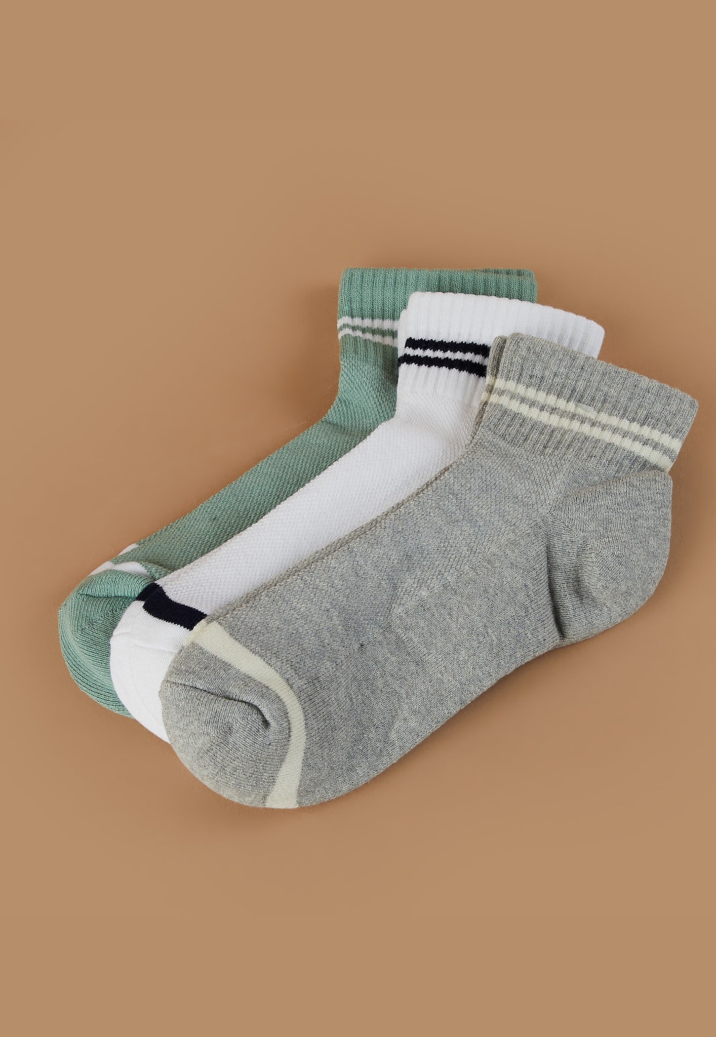 GINGER Knitted Ankle Length Socks - Pack of 3-picture-43