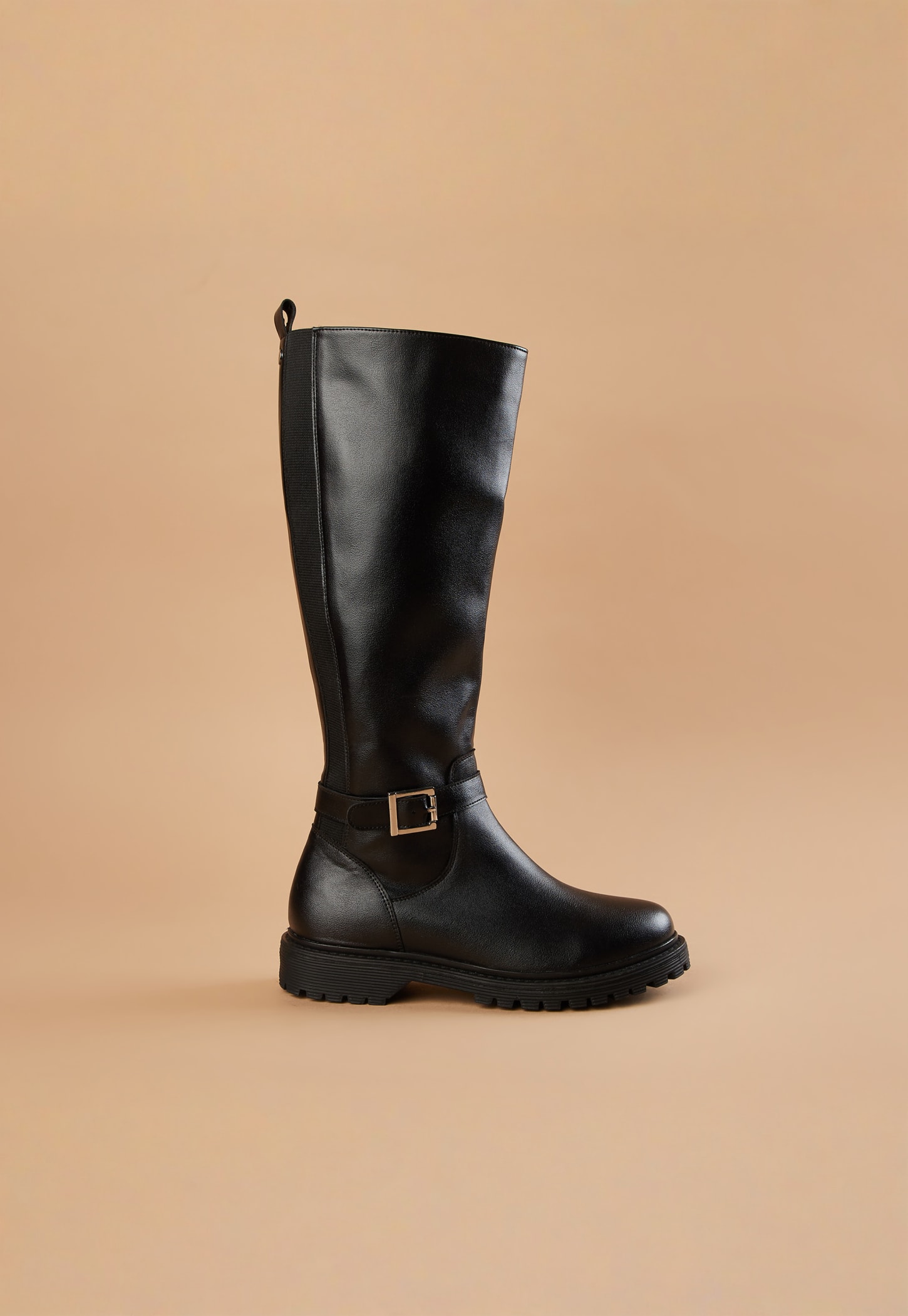 GINGER Buckle-Accented Knee-High Boots-image-5
