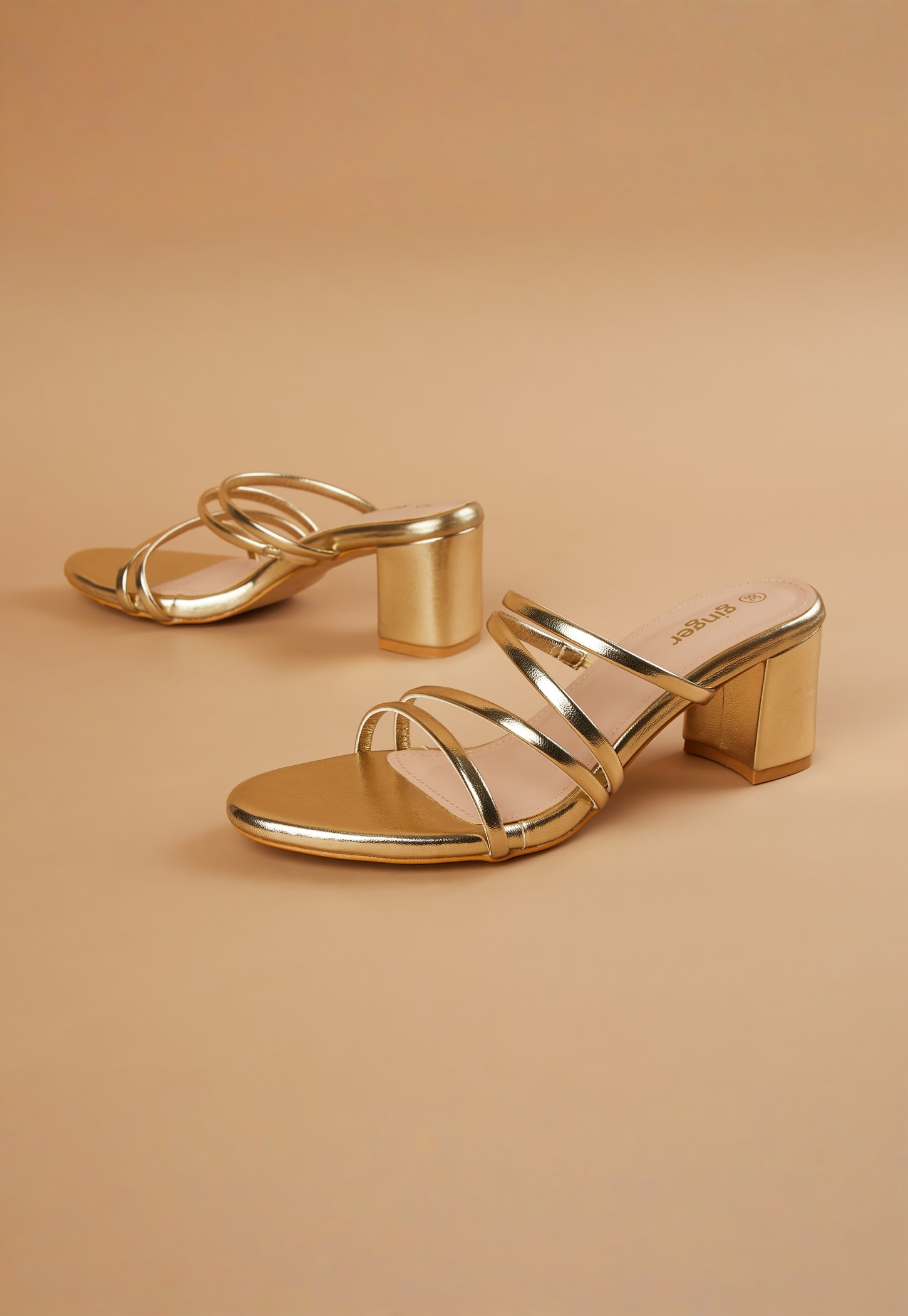 GINGER Metallic Strappy Block Heels-picture-15