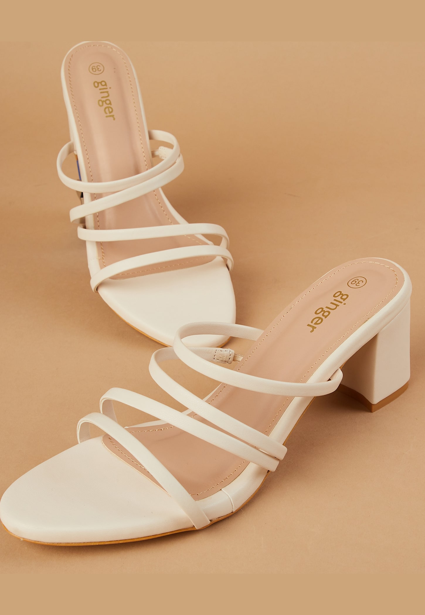 GINGER Metallic Strappy Block Heels-picture-13