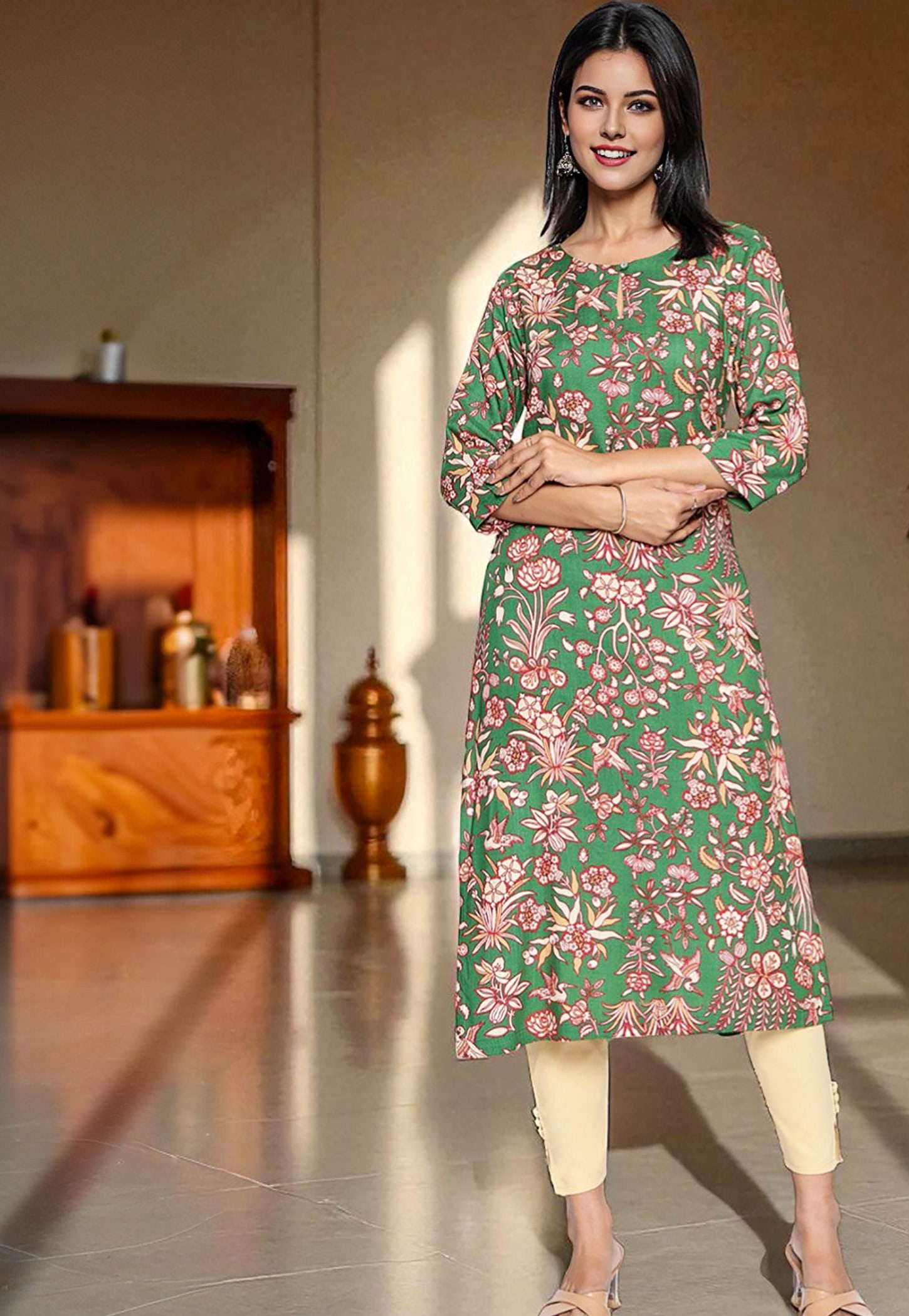 W Botanical Print Straight Kurta-picture-40