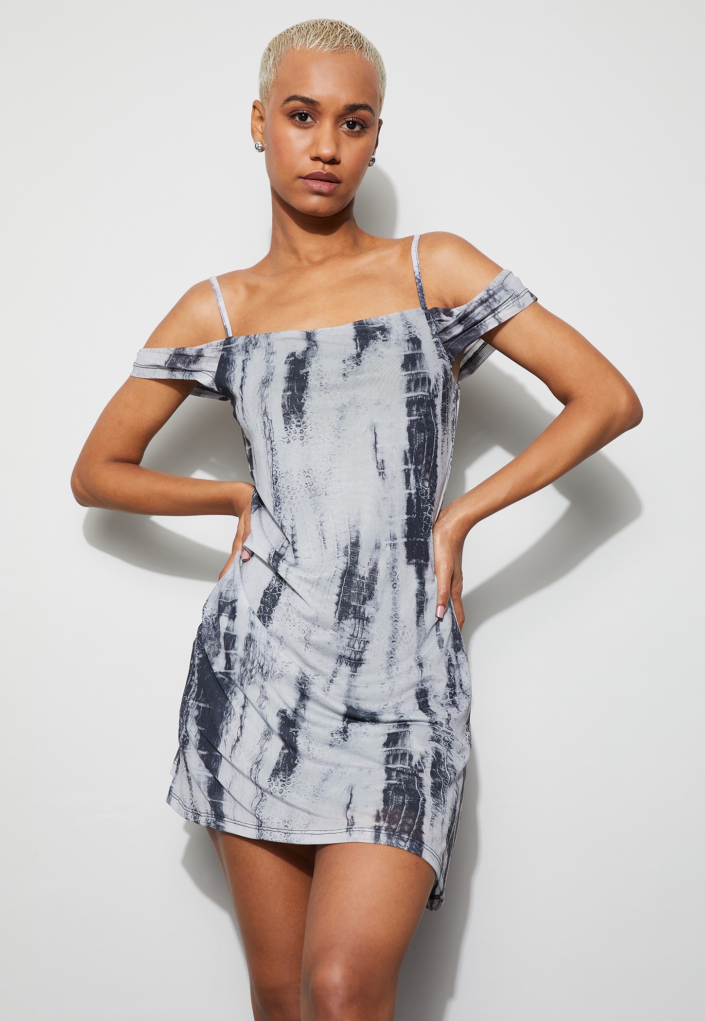 GINGER Animal Print Cold-Shoulder Mini Dress-picture-14