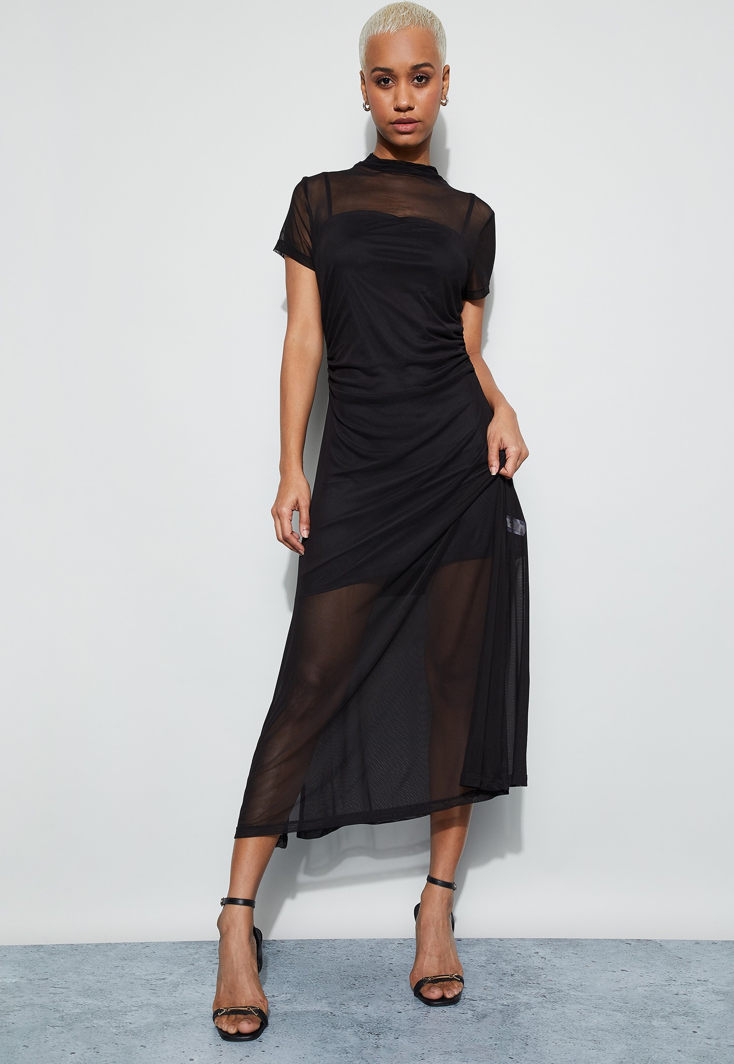 GINGER Sheer Mesh Midi Dress with Camisole-picture-53