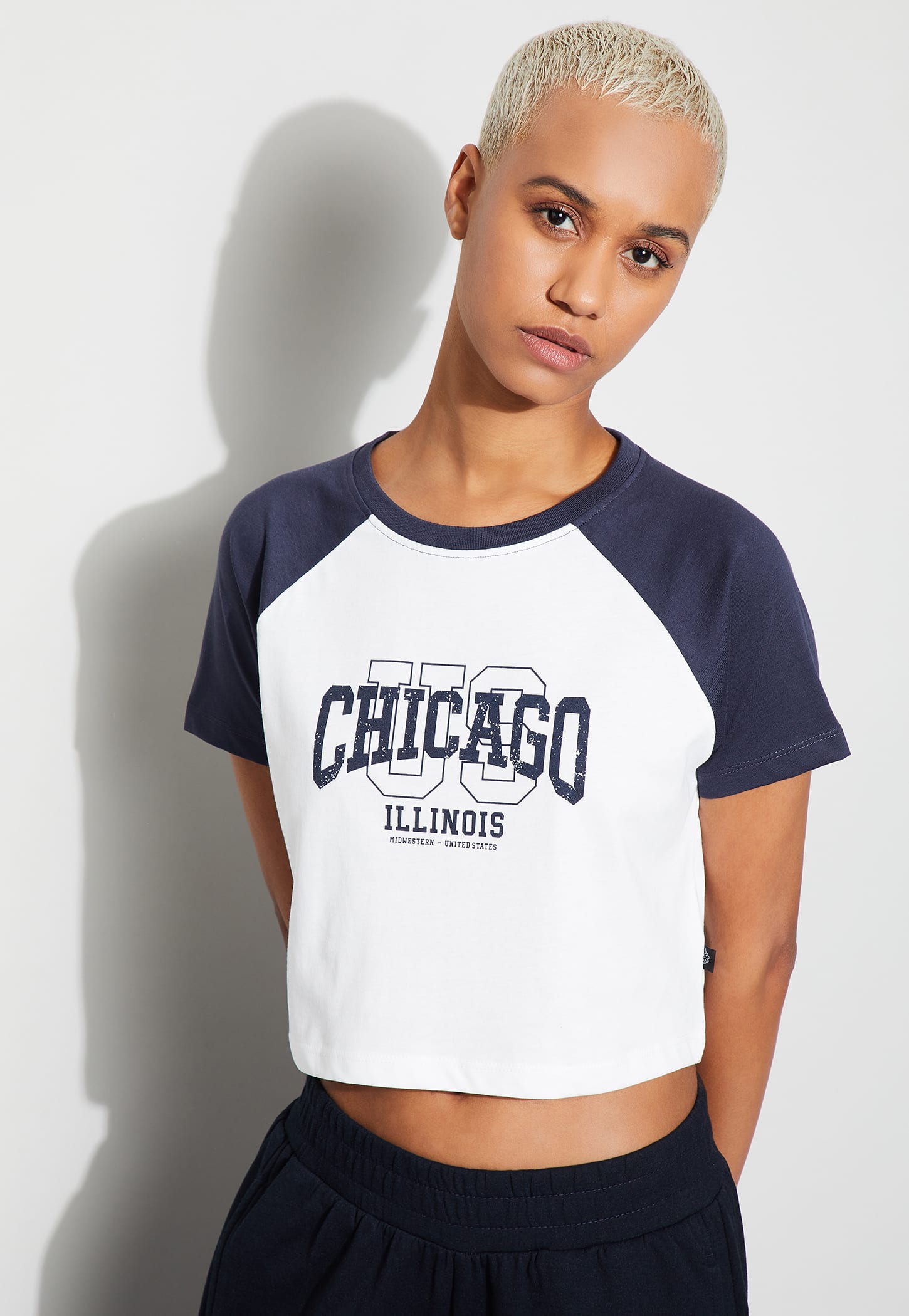 KAPPA Printed Raglan Sleeve Crop T-shirt-image-16