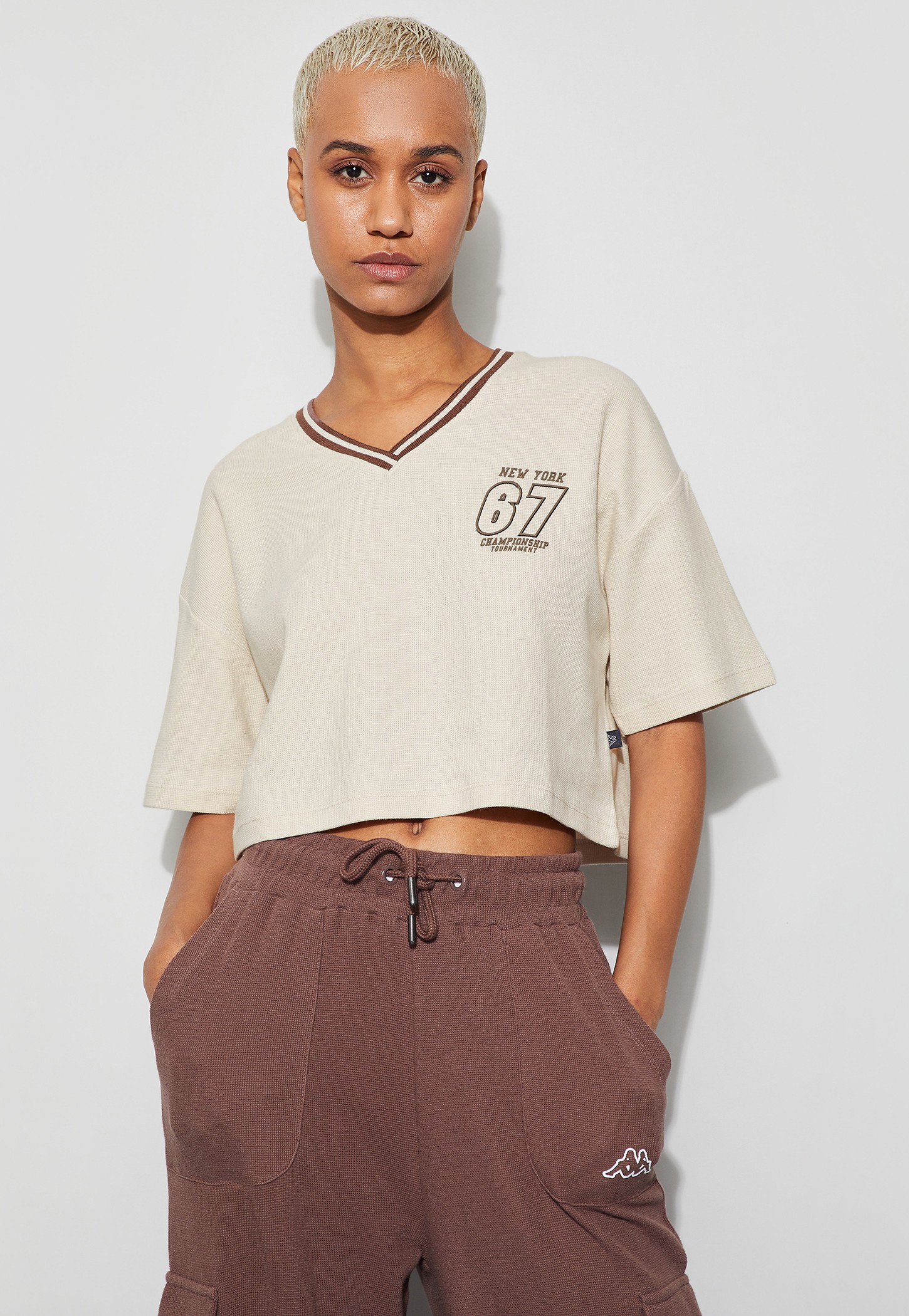 KAPPA Striped Neck Crop T-shirt-picture-41