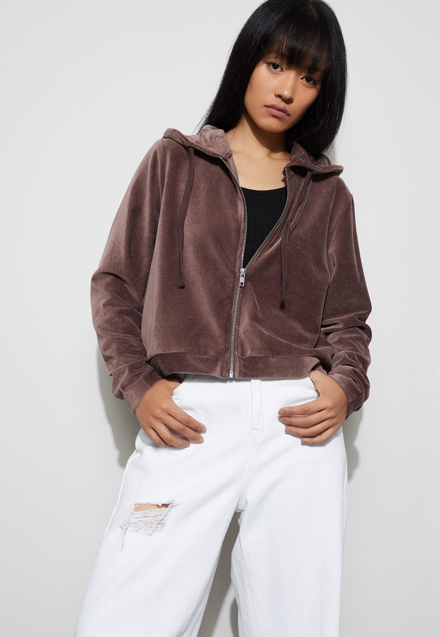 KAPPA Velour Hooded Corduroy Jacket