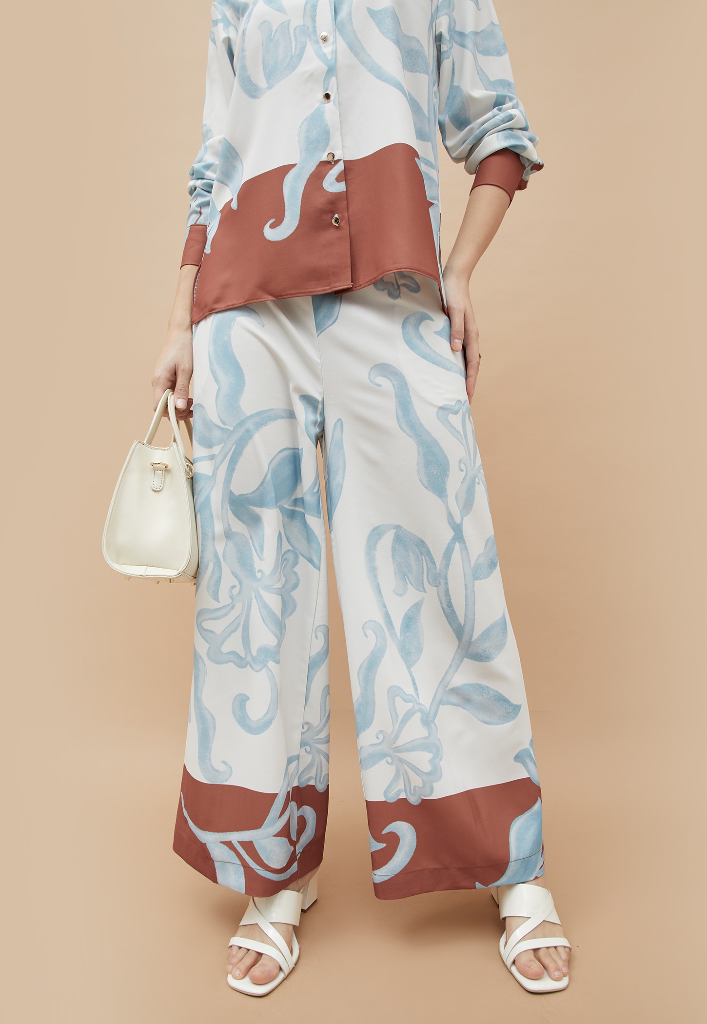 CODE Floral Print Wide-Leg Trousers-picture-54
