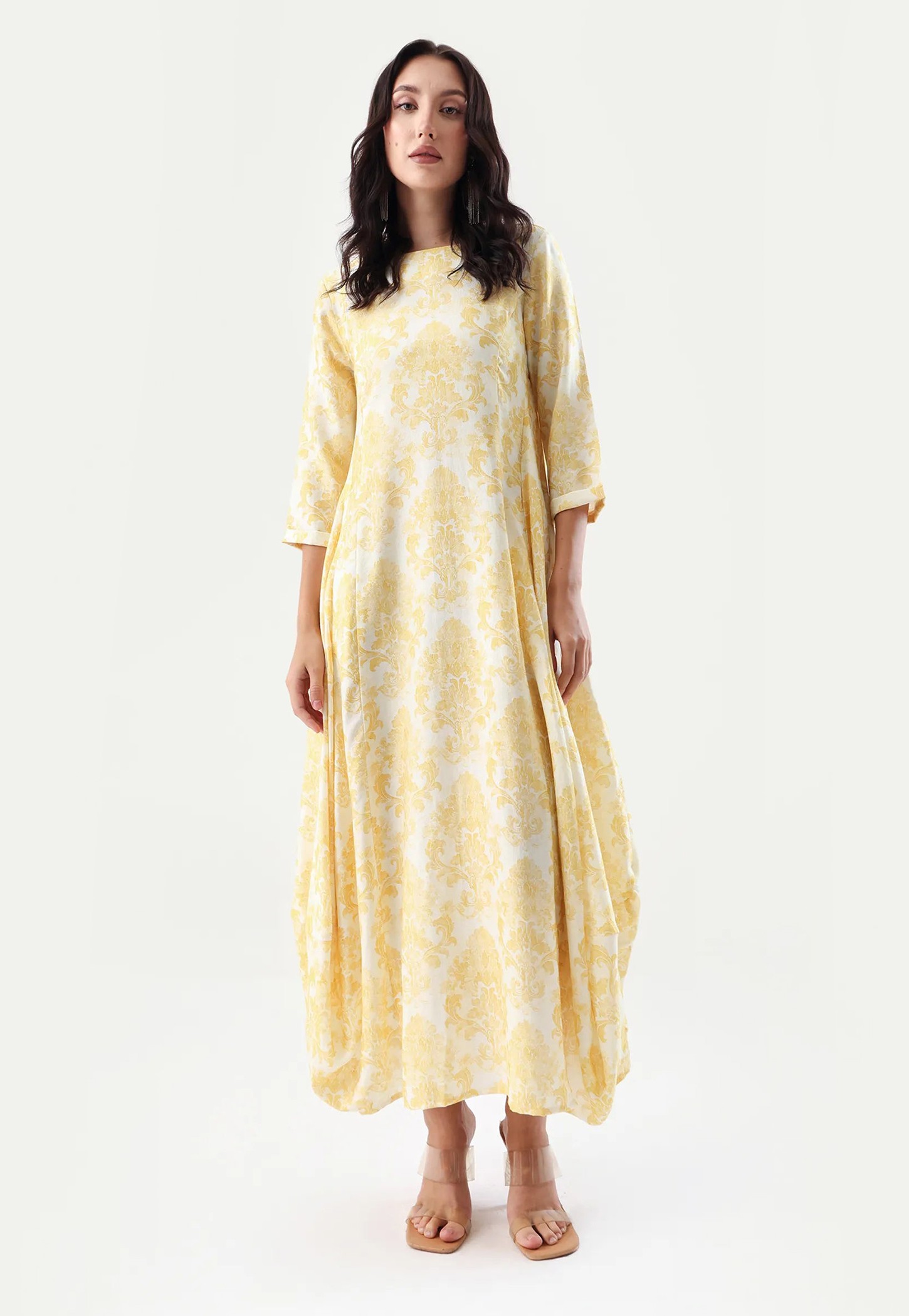 RAREISM Floral Print Handkerchief Midi Dress-image-20