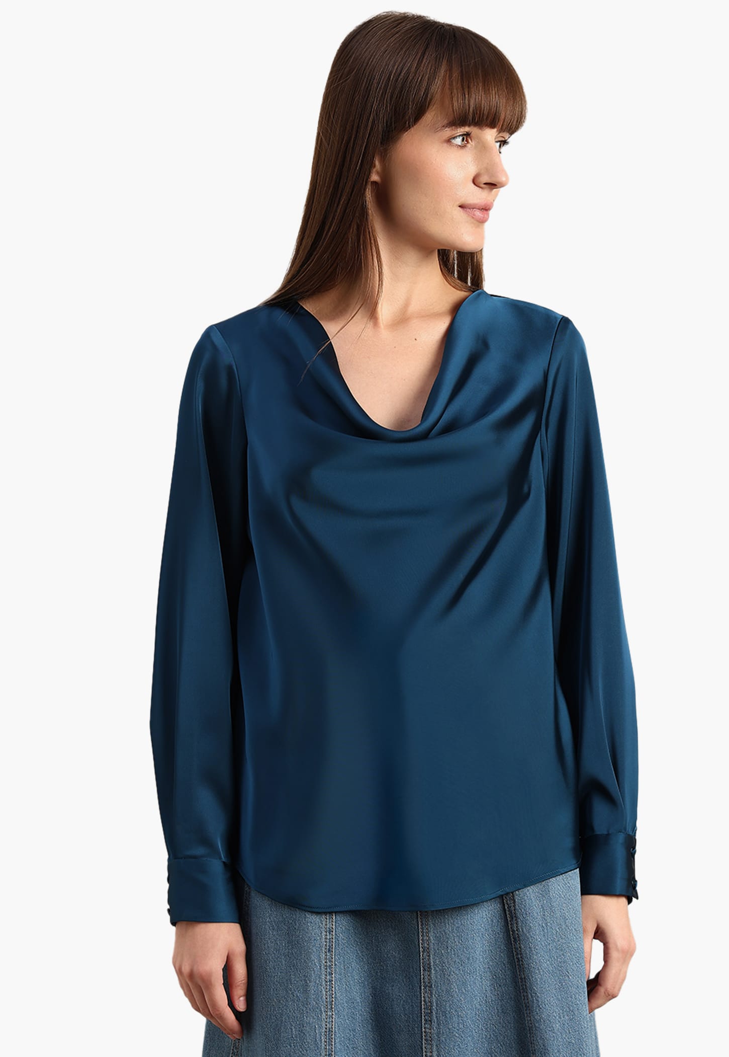 VERO MODA Solid Cowl Neck Top-picture-20