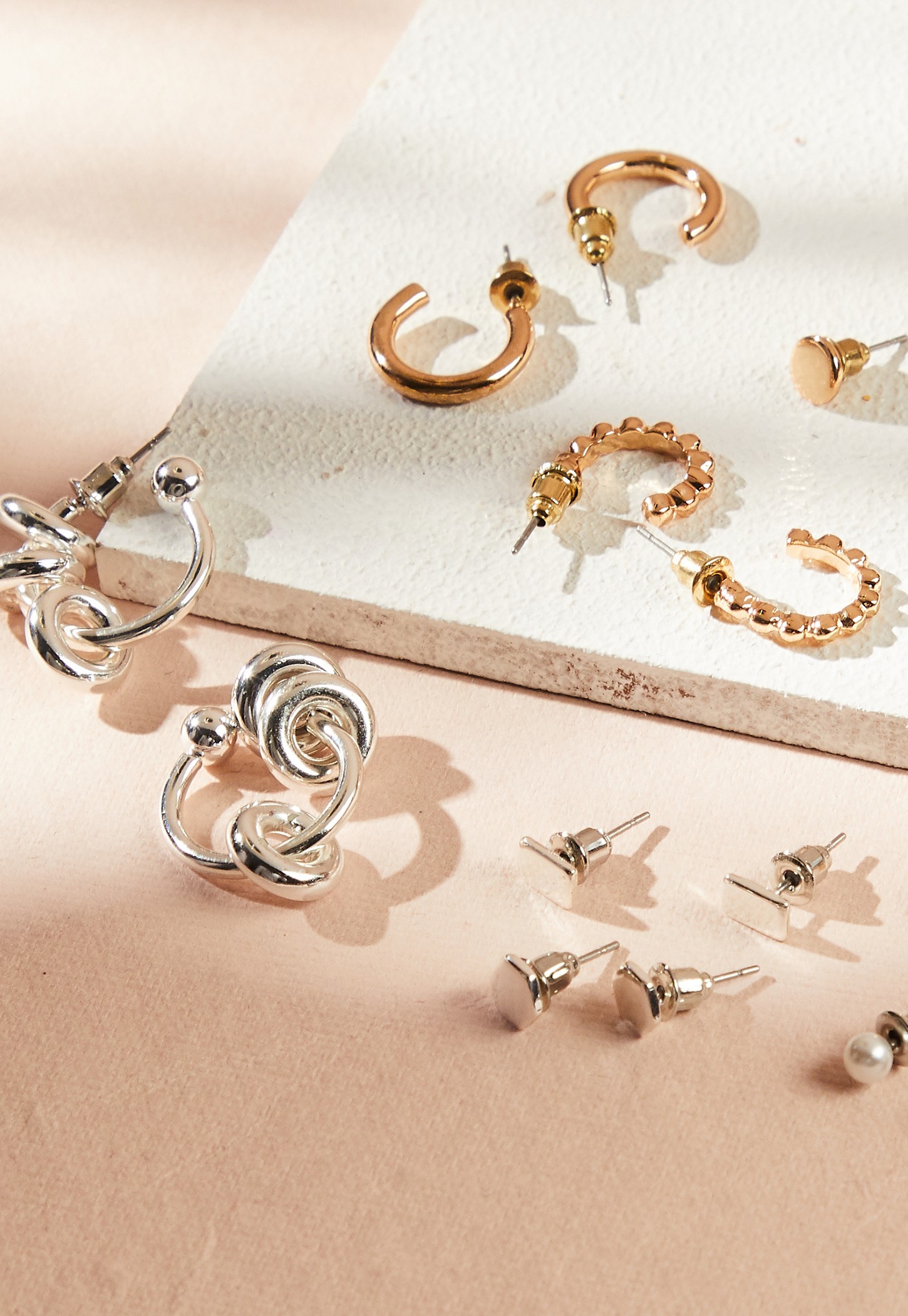 GINGER Assorted Stud and Hoop Earrings - Pack of 9-image-13