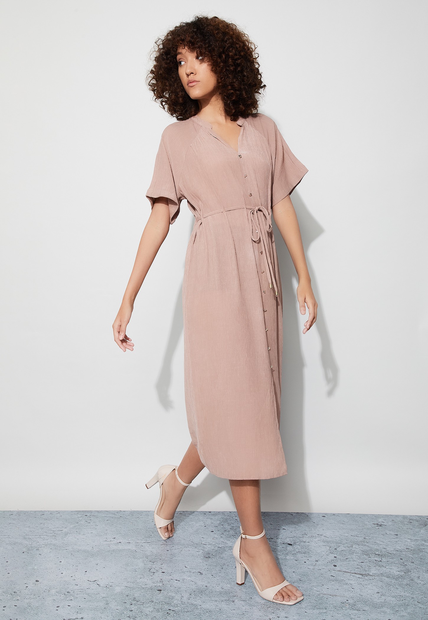 CODE Textured Shirt Dress-picture-49