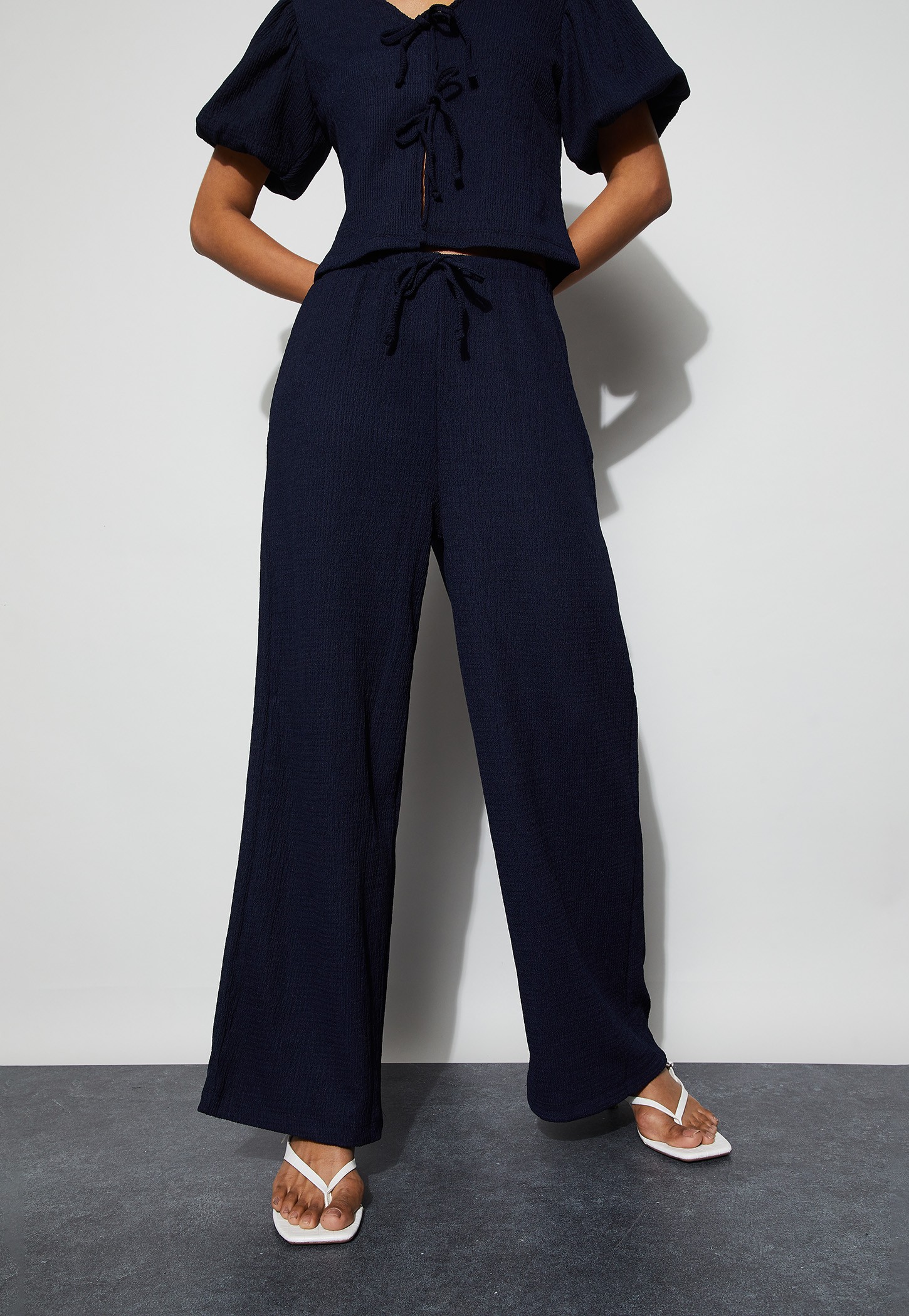 GINGER Textured Wide Leg Trousers-picture-44