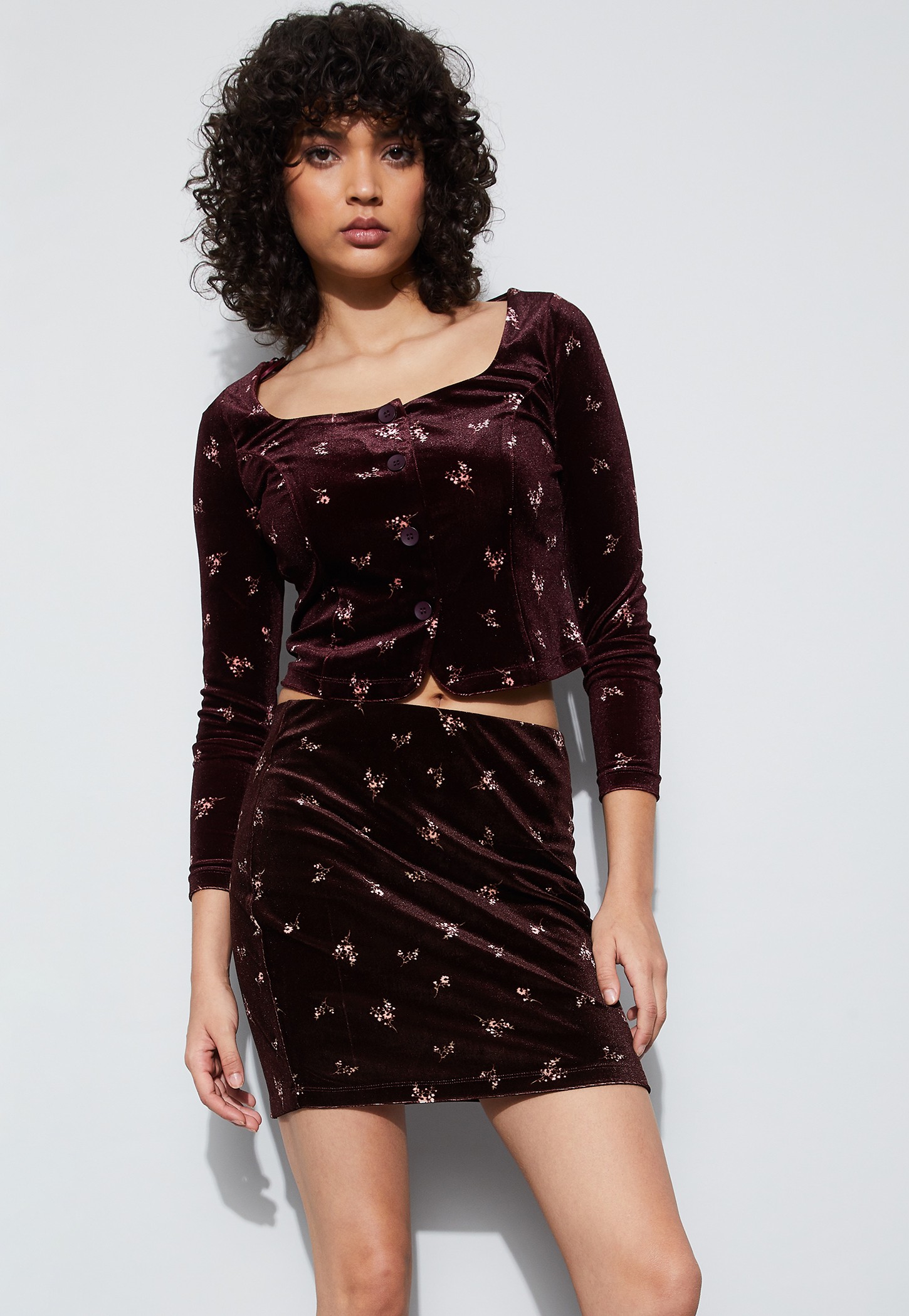 GINGER Floral Print Velvet Top-picture-34