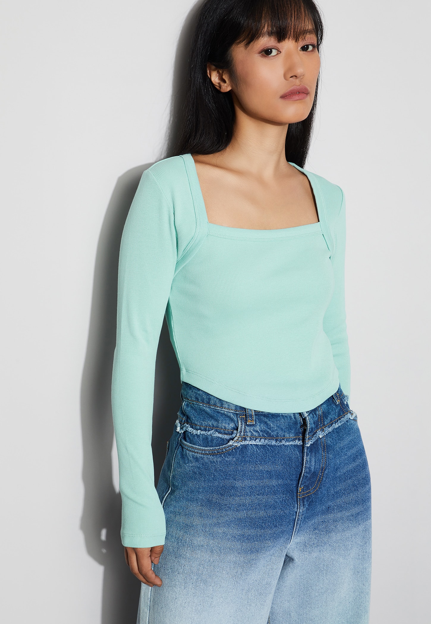GINGER Ribbed Square Neck Top-picture-24