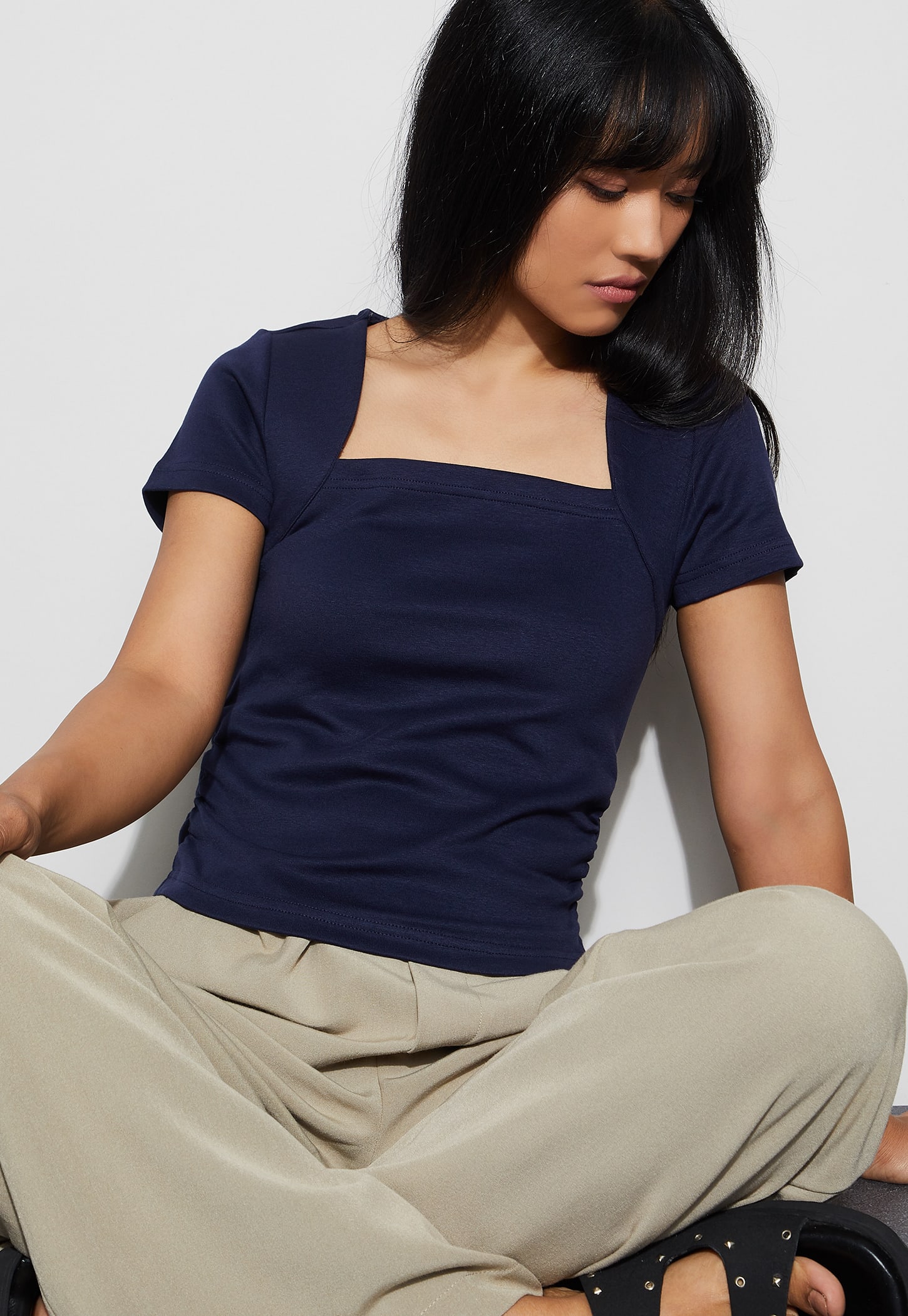 GINGER Solid Square Neck Top-picture-44