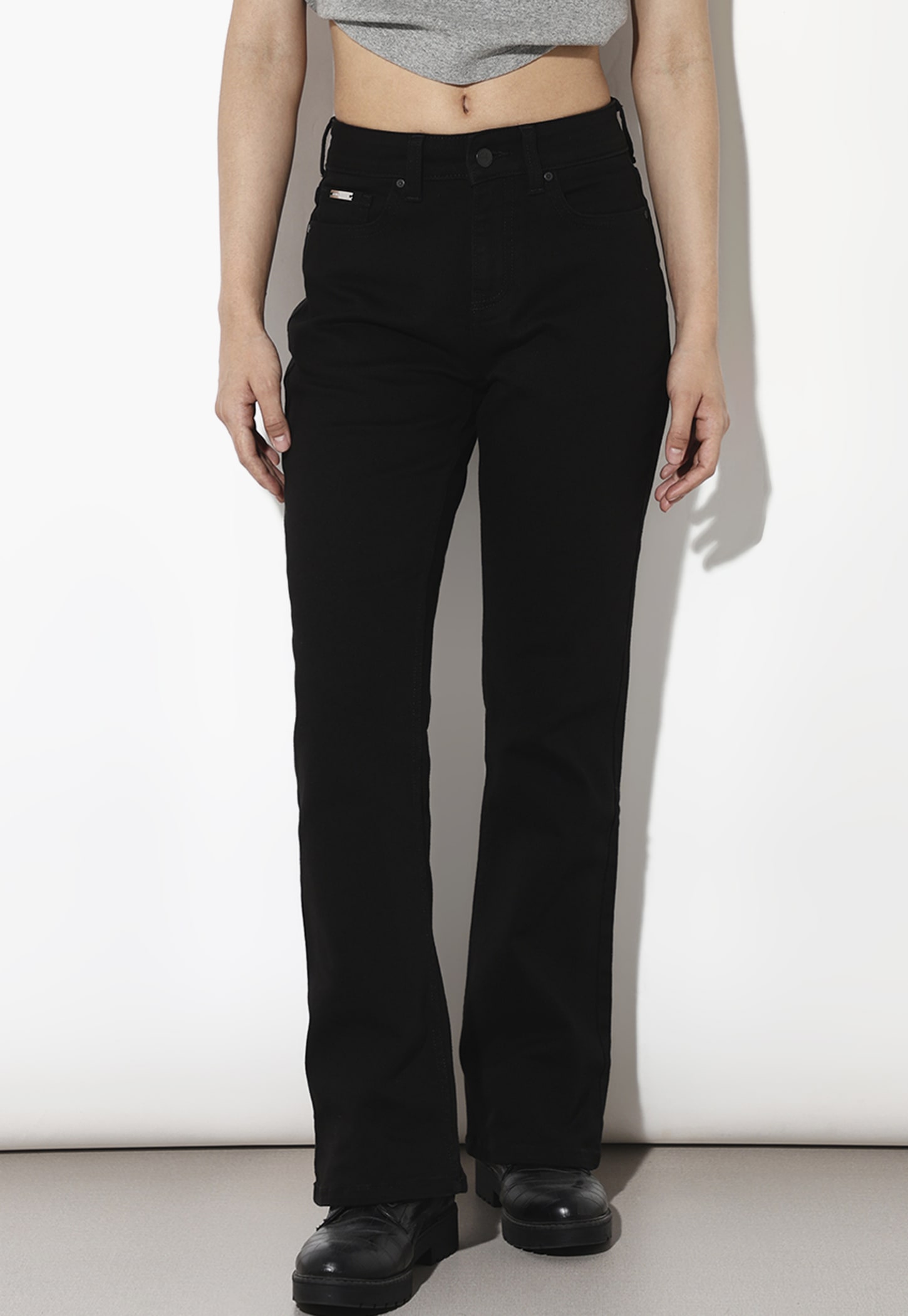 ONLY Solid Flared Jeans-picture-18