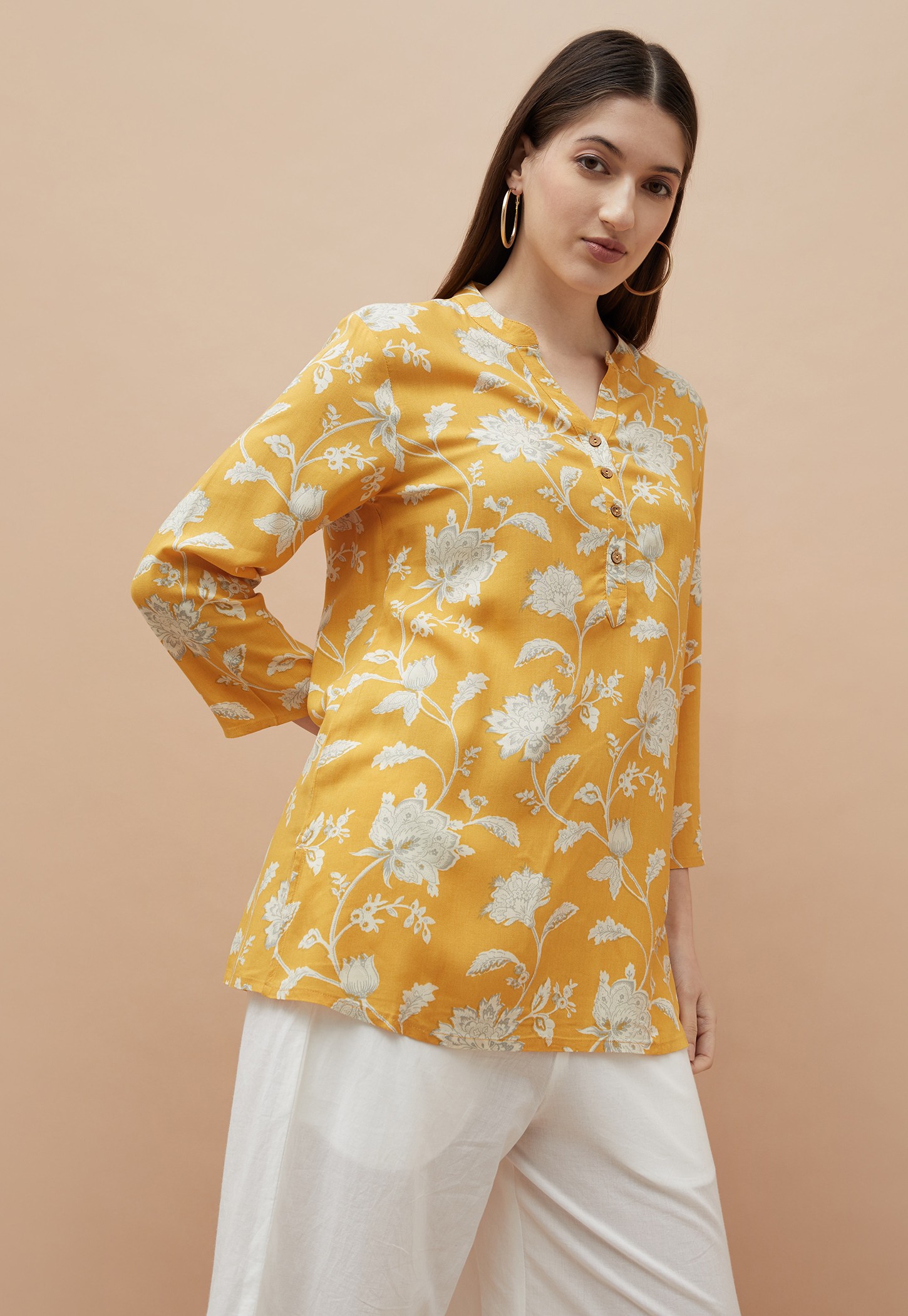 MELANGE Floral Print Straight Kurti-picture-19