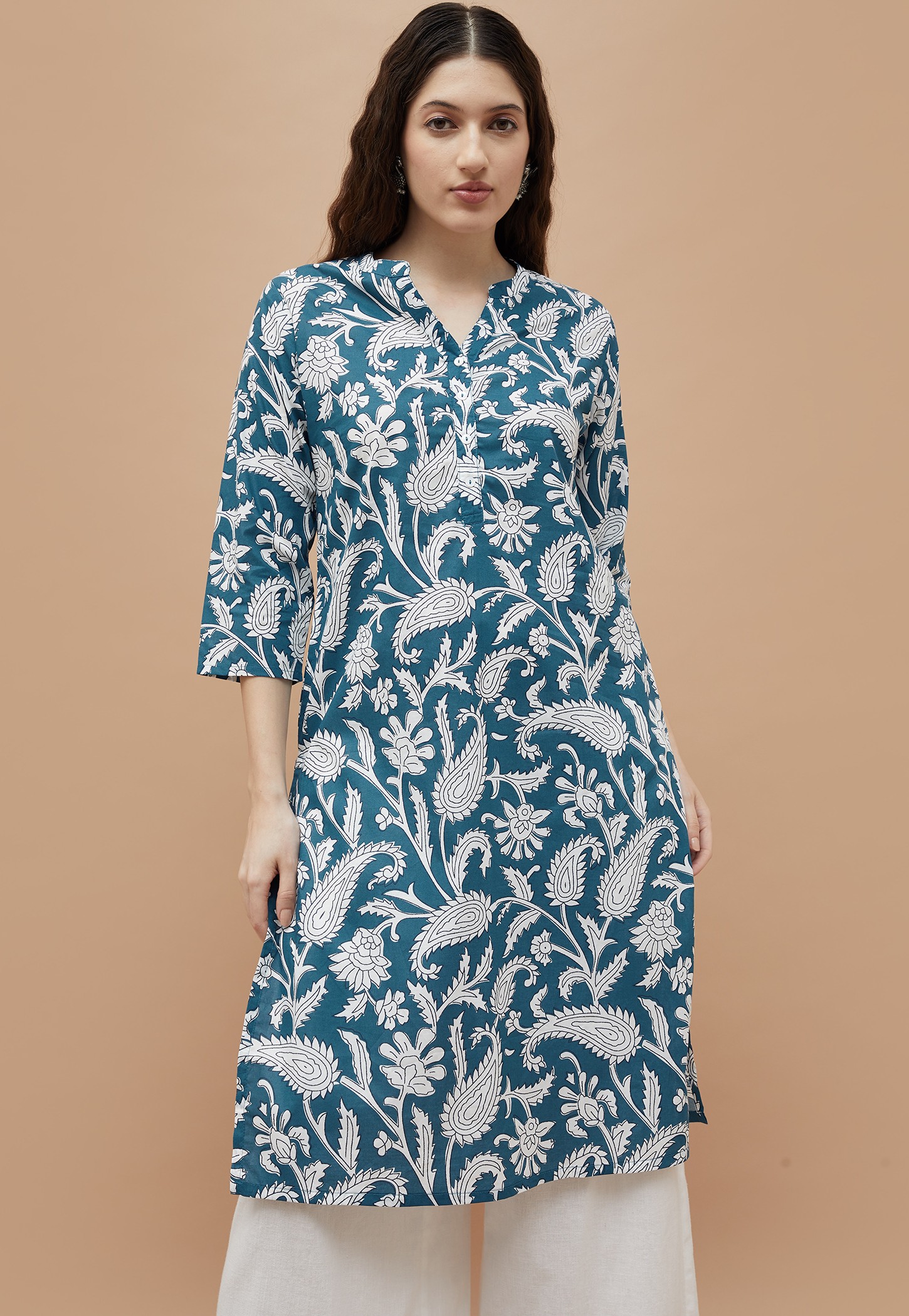 MELANGE Paisley Print Straight Kurta-picture-44