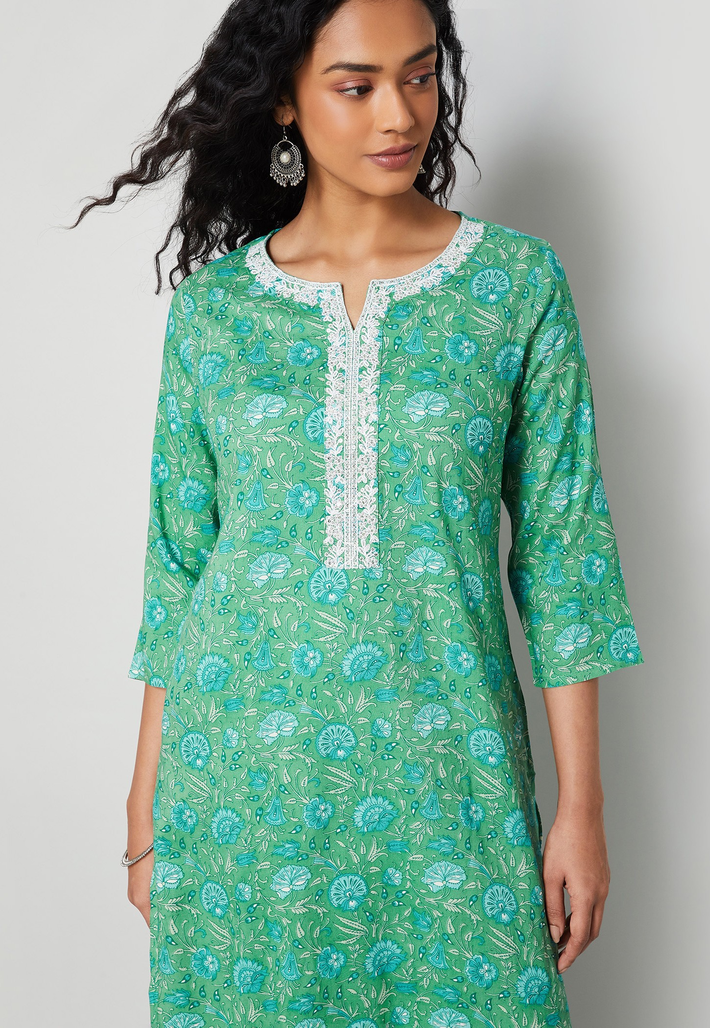 MELANGE Floral Print Straight Kurta-picture-29