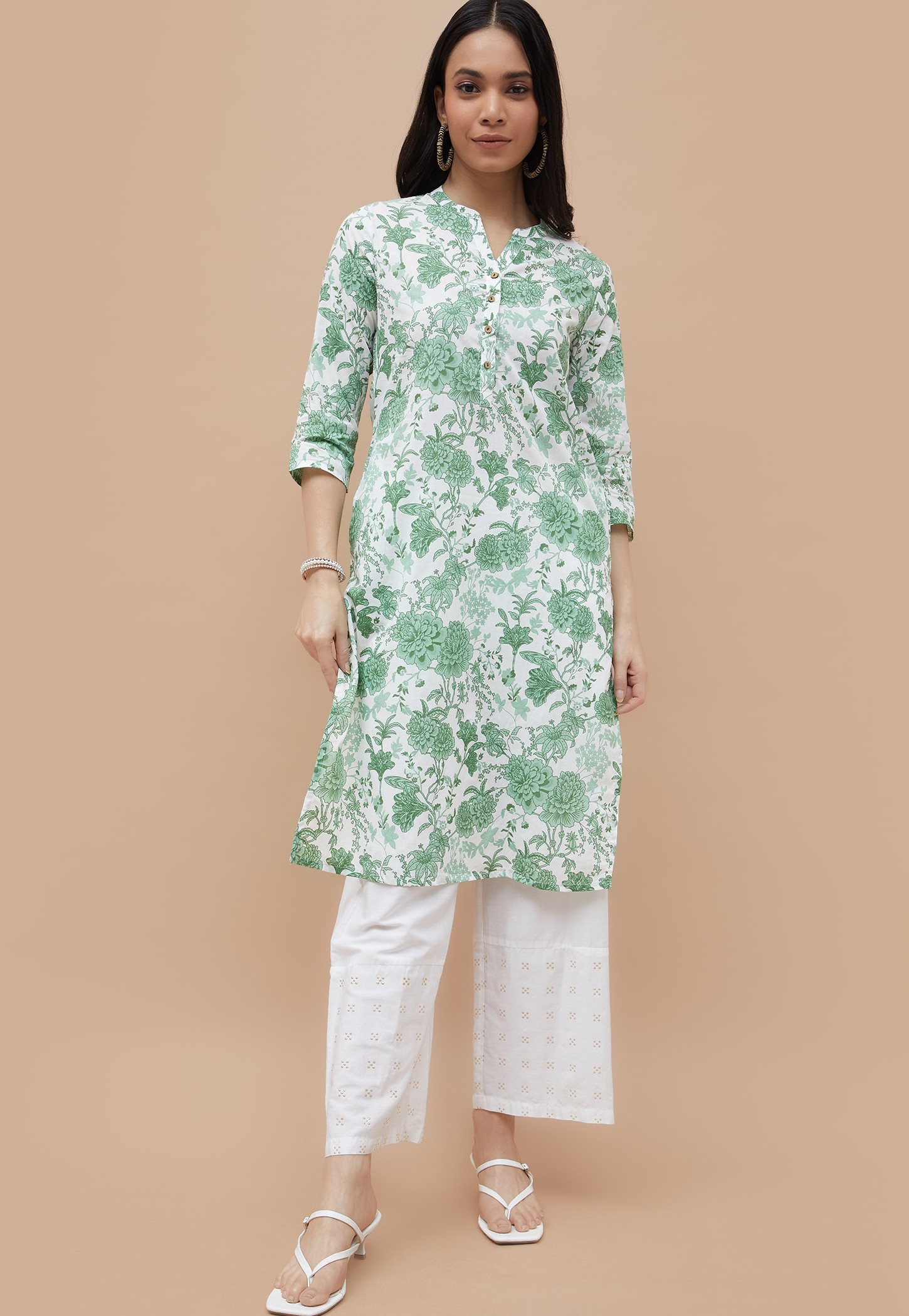 MELANGE Floral Print Straight Kurta-picture-43