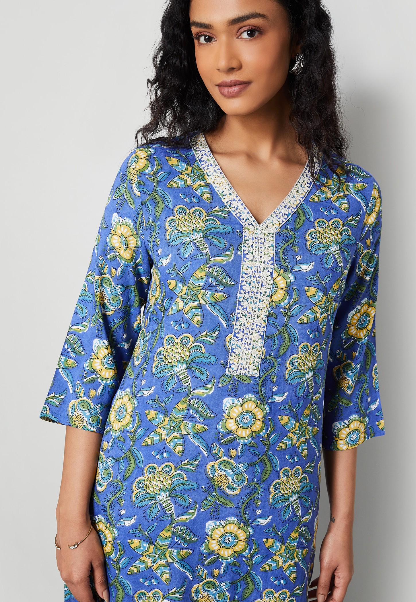 MELANGE Floral Print Straight Kurta-picture-52