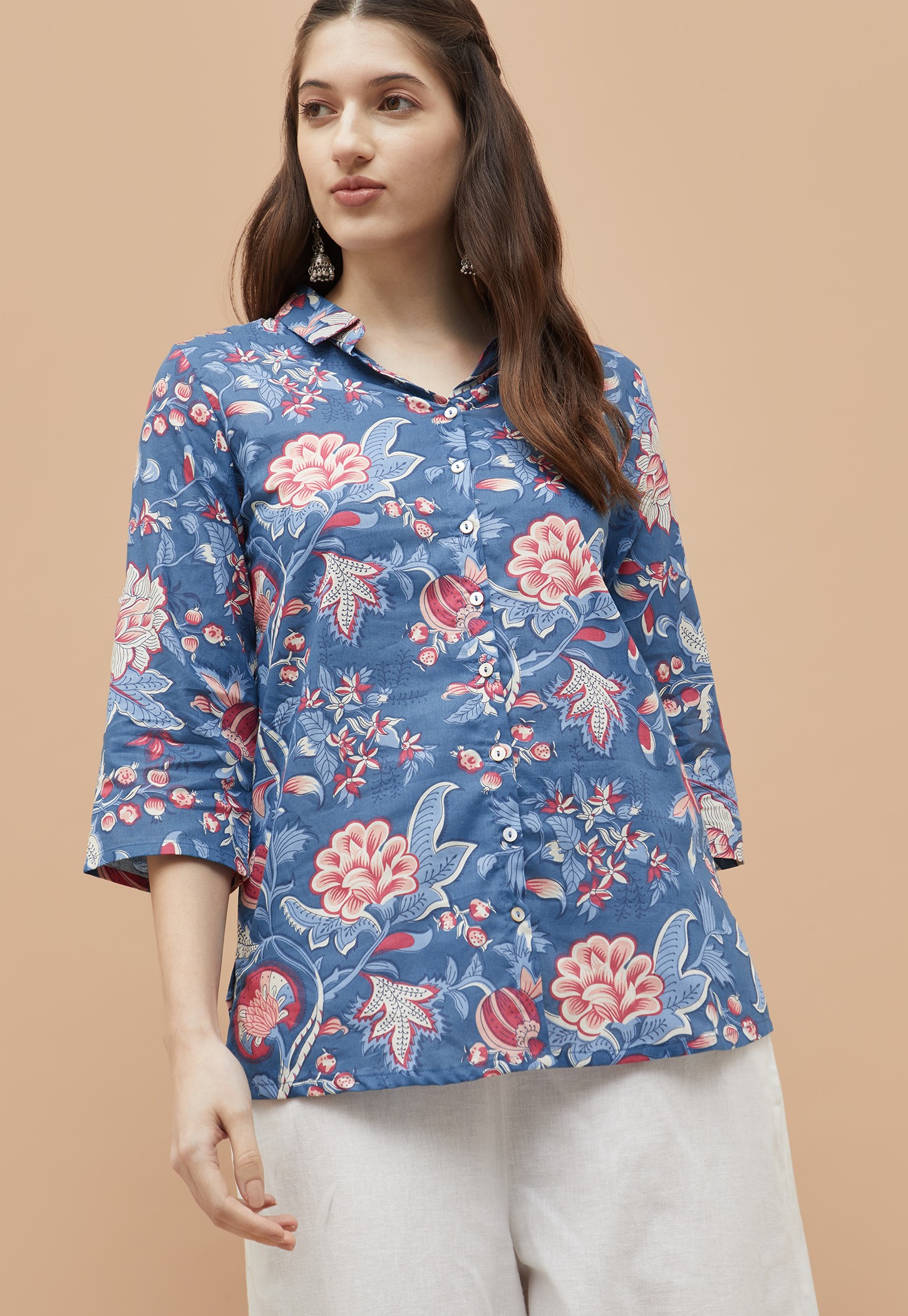 MELANGE Floral Print Straight Kurti-picture-13