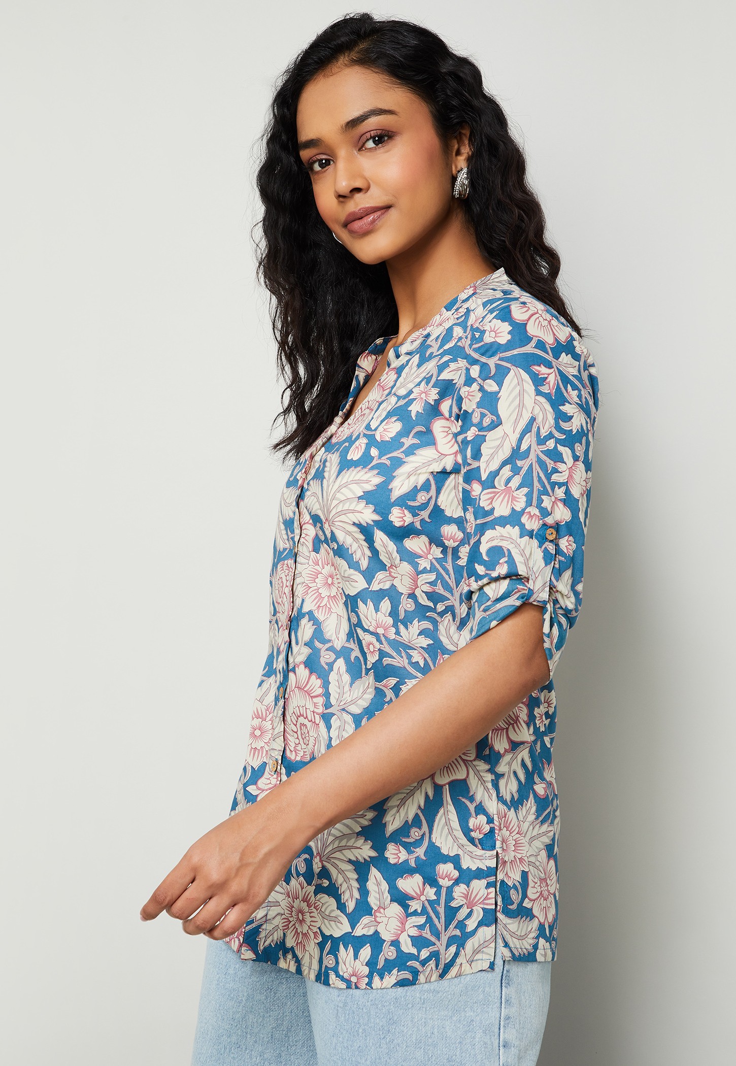 MELANGE Floral Print Straight Kurti-picture-49