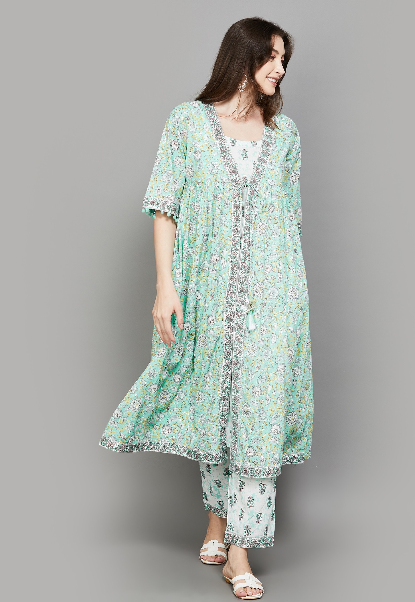 LIBAS Floral Print A-line Kurta Set-picture-41