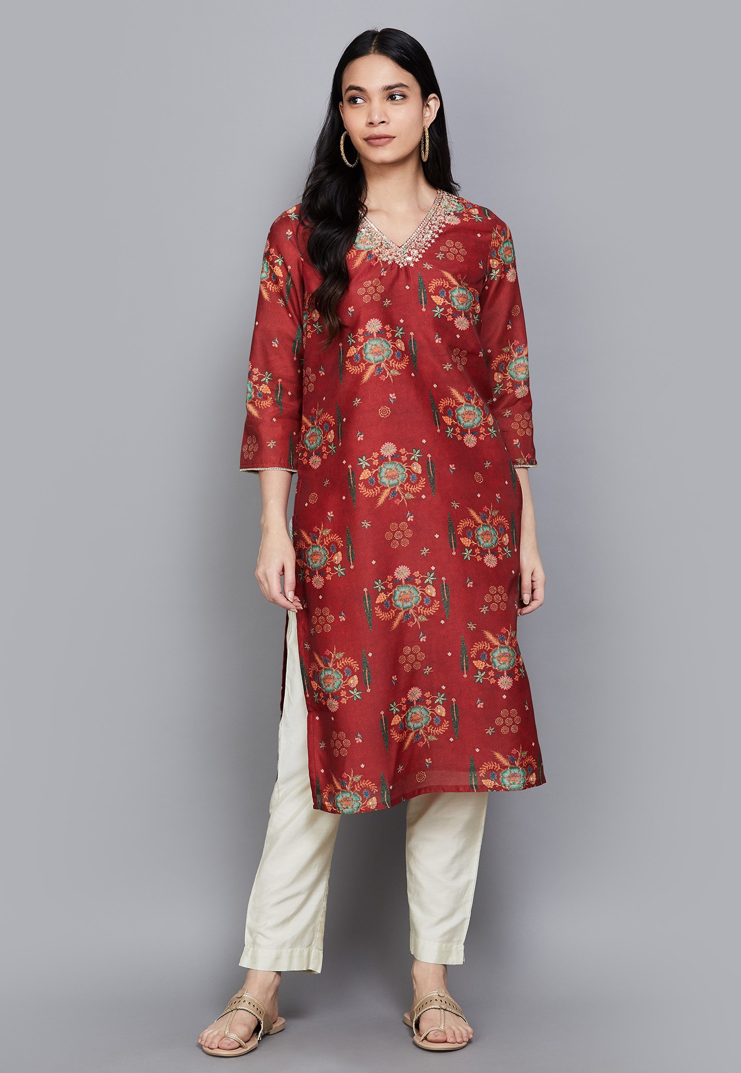 W Floral Print Straight Kurta-picture-27