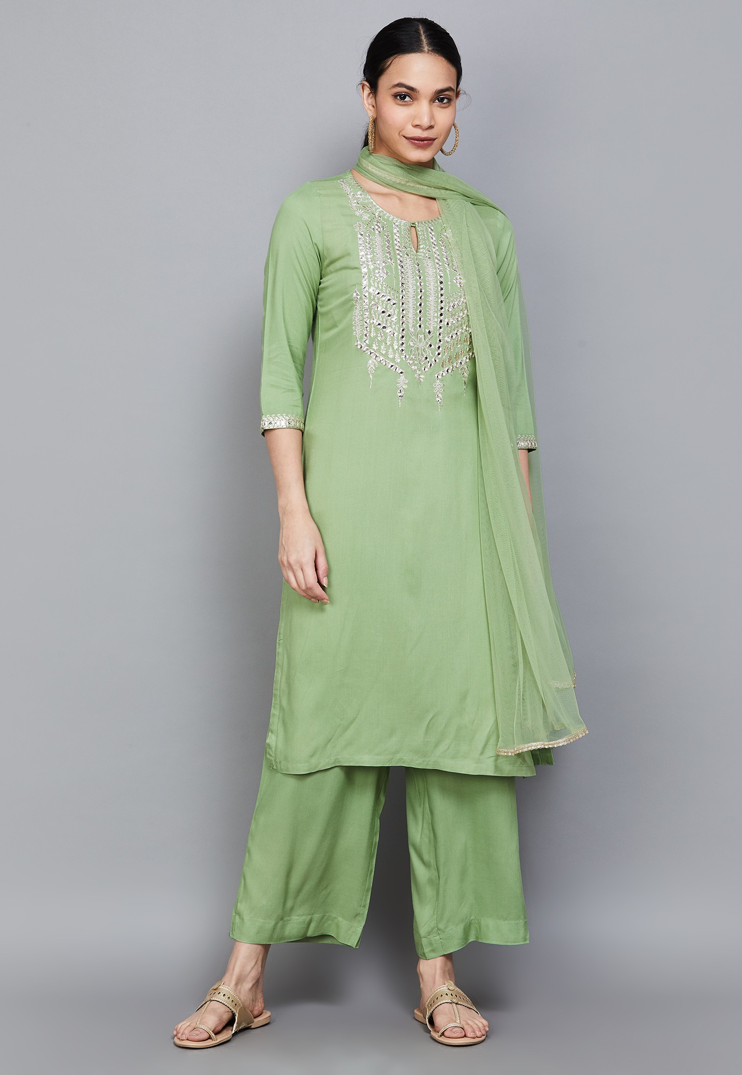 BIBA Embroidered Straight Kurta Set-picture-30