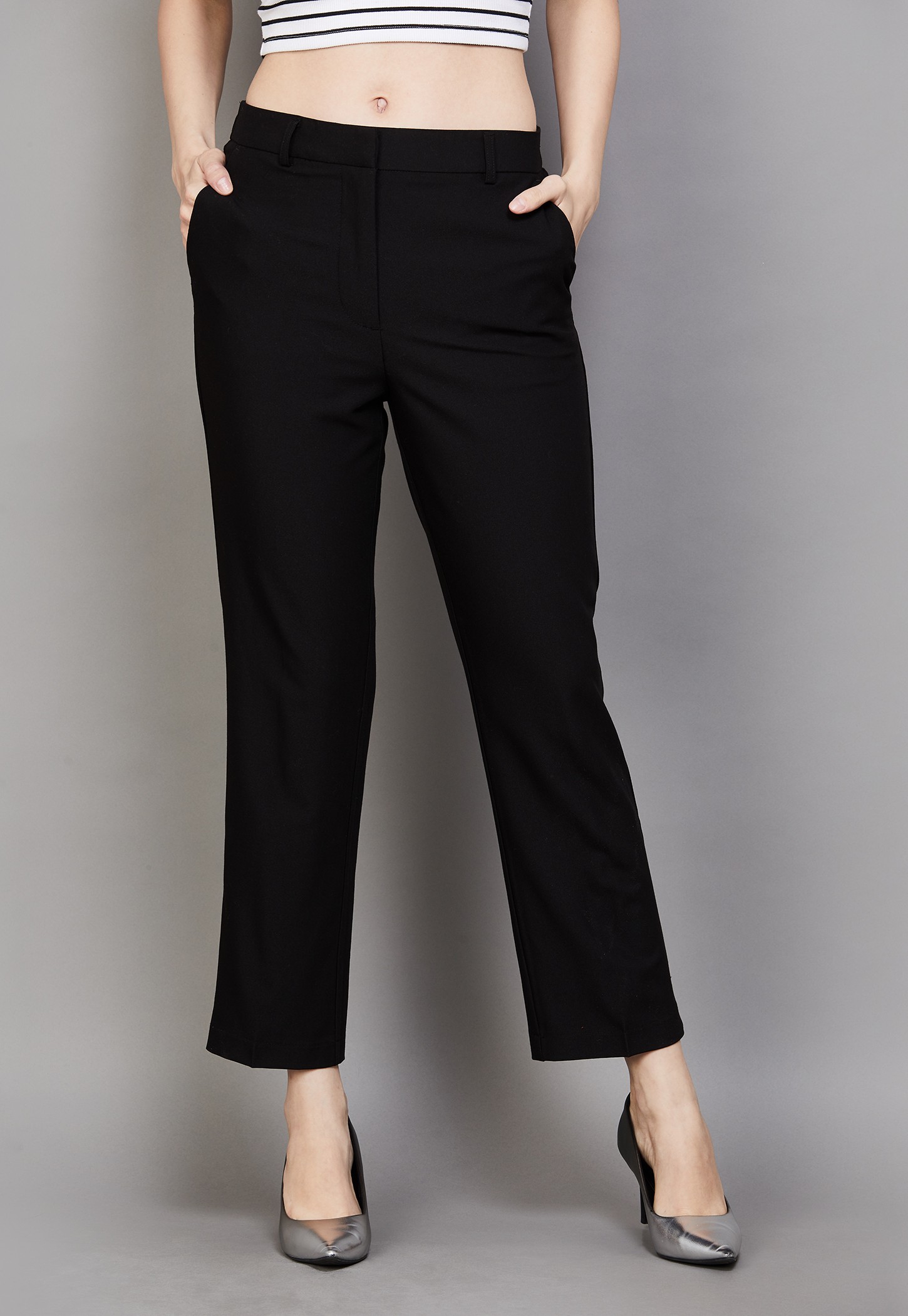 VERO MODA Solid Straight Trousers-picture-37