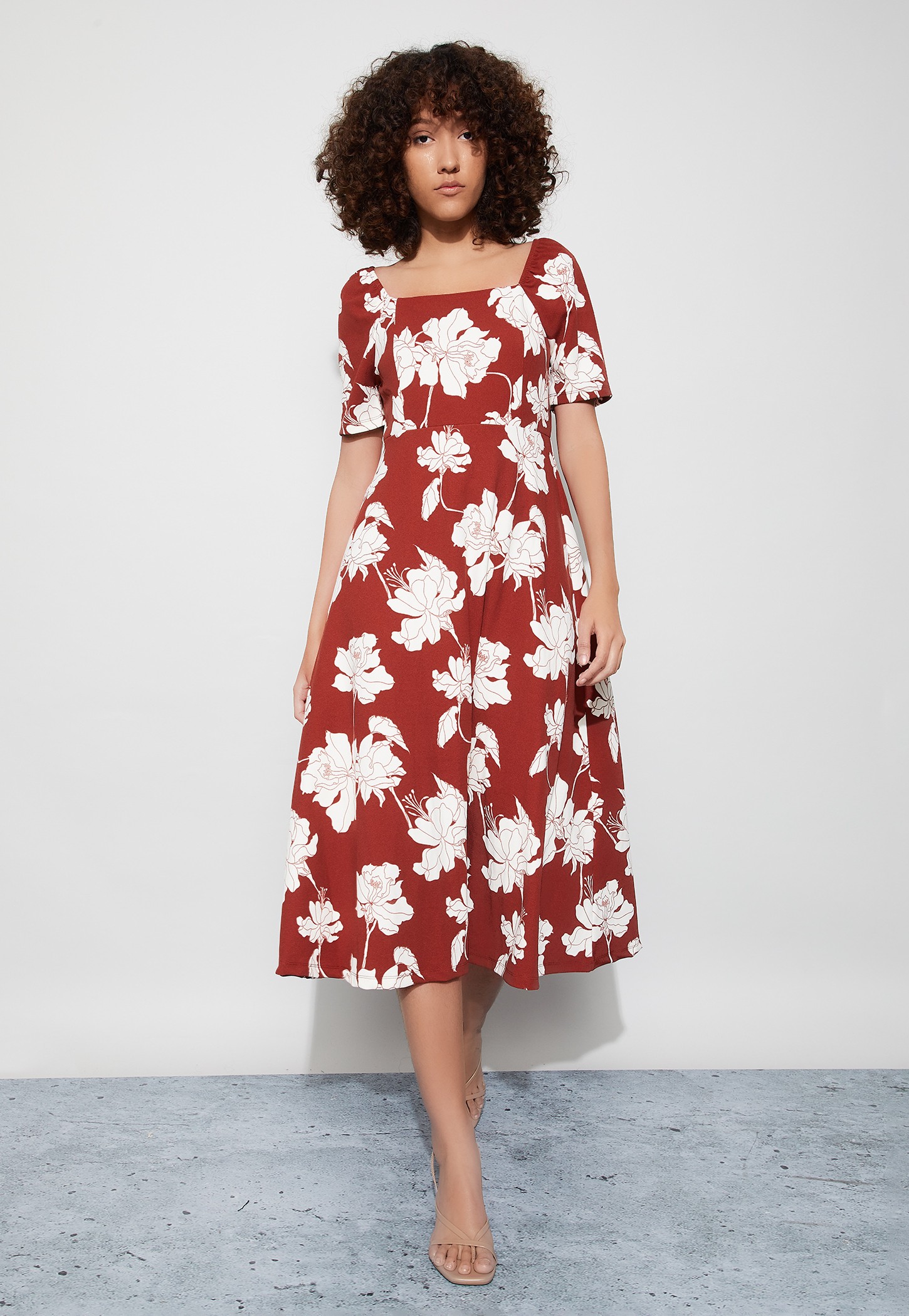 CODE Floral Print Midi Dress-picture-13