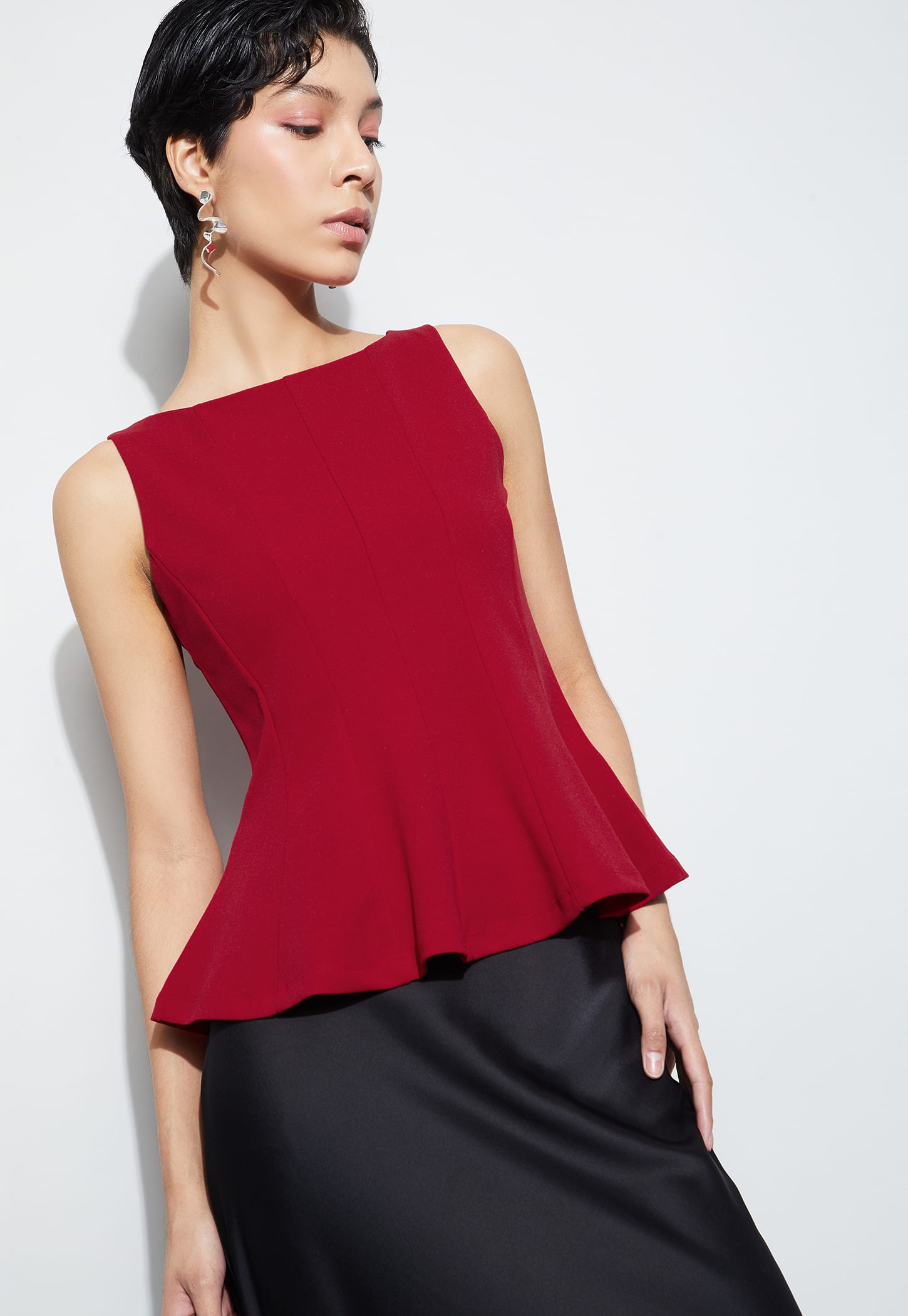 CODE Solid Peplum Top-picture-27