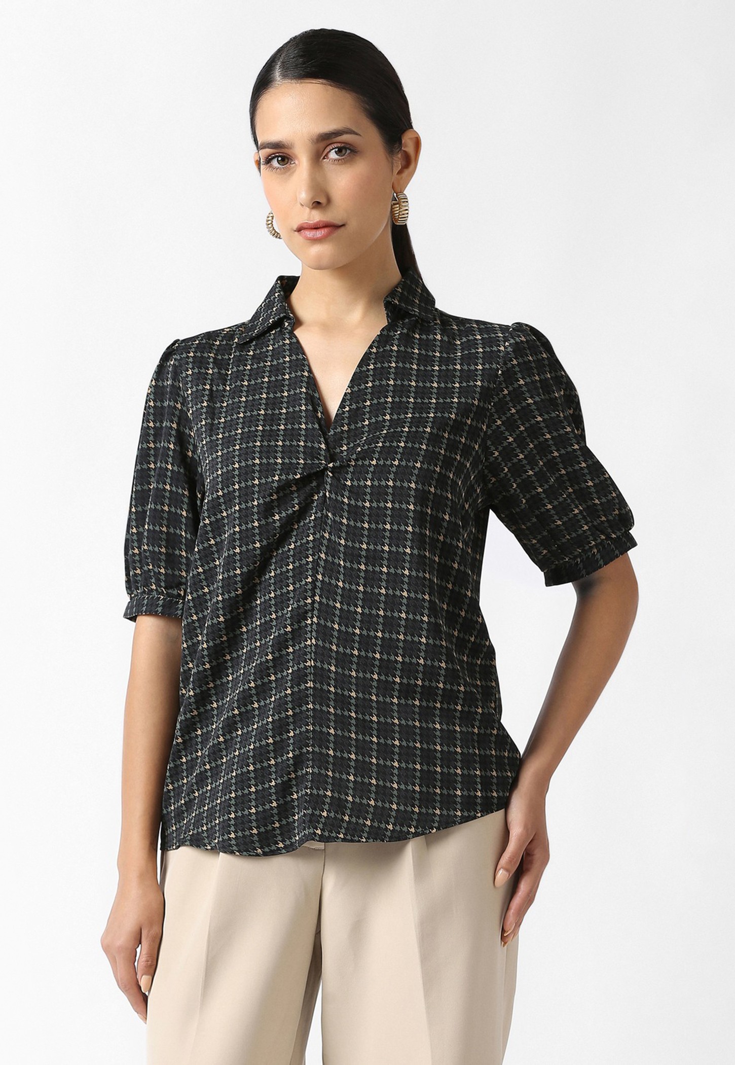 VAN HEUSEN Houndstooth Print Top-picture-14