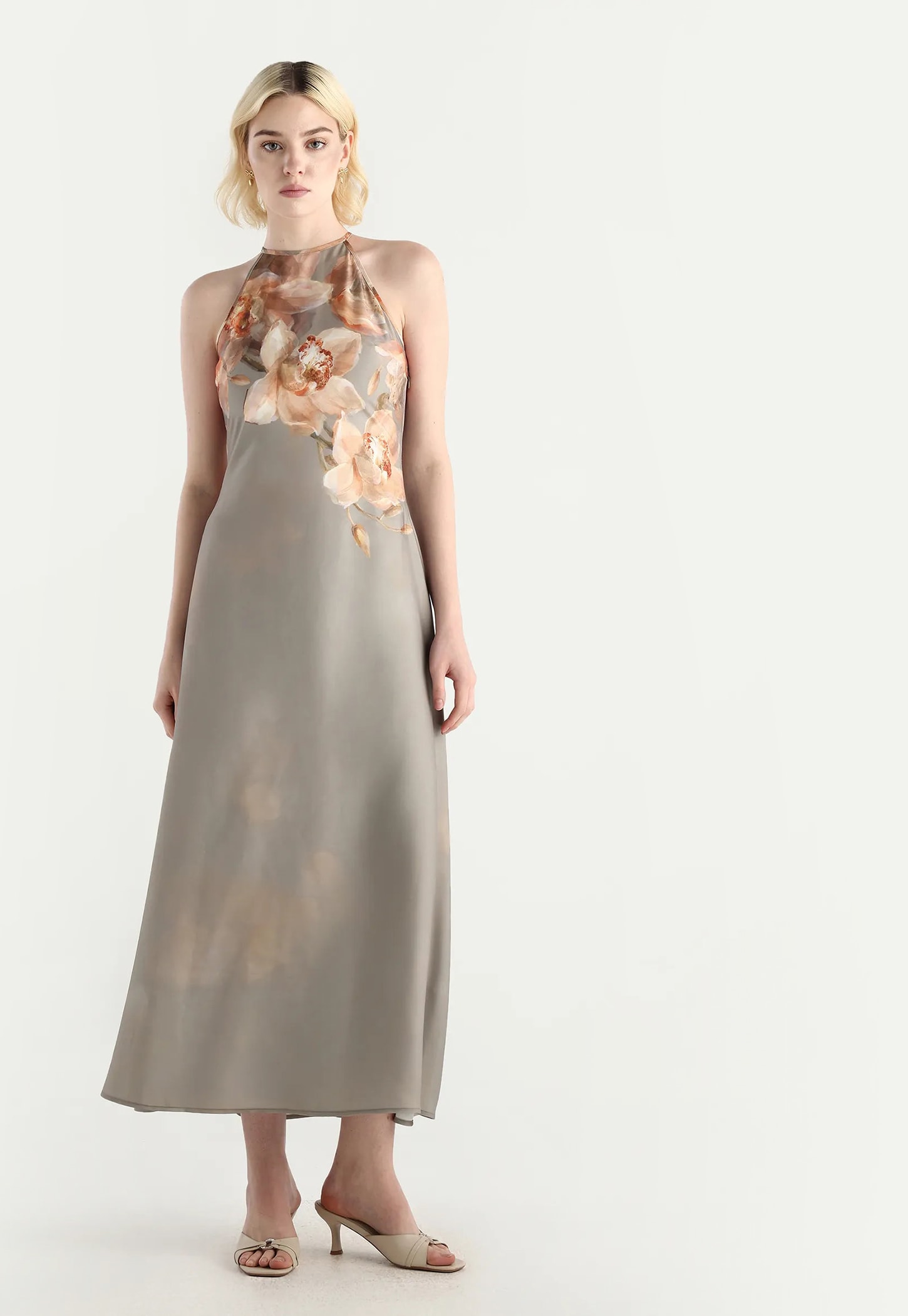 RAREISM Floral Print Halter Neck Maxi Dress-picture-32