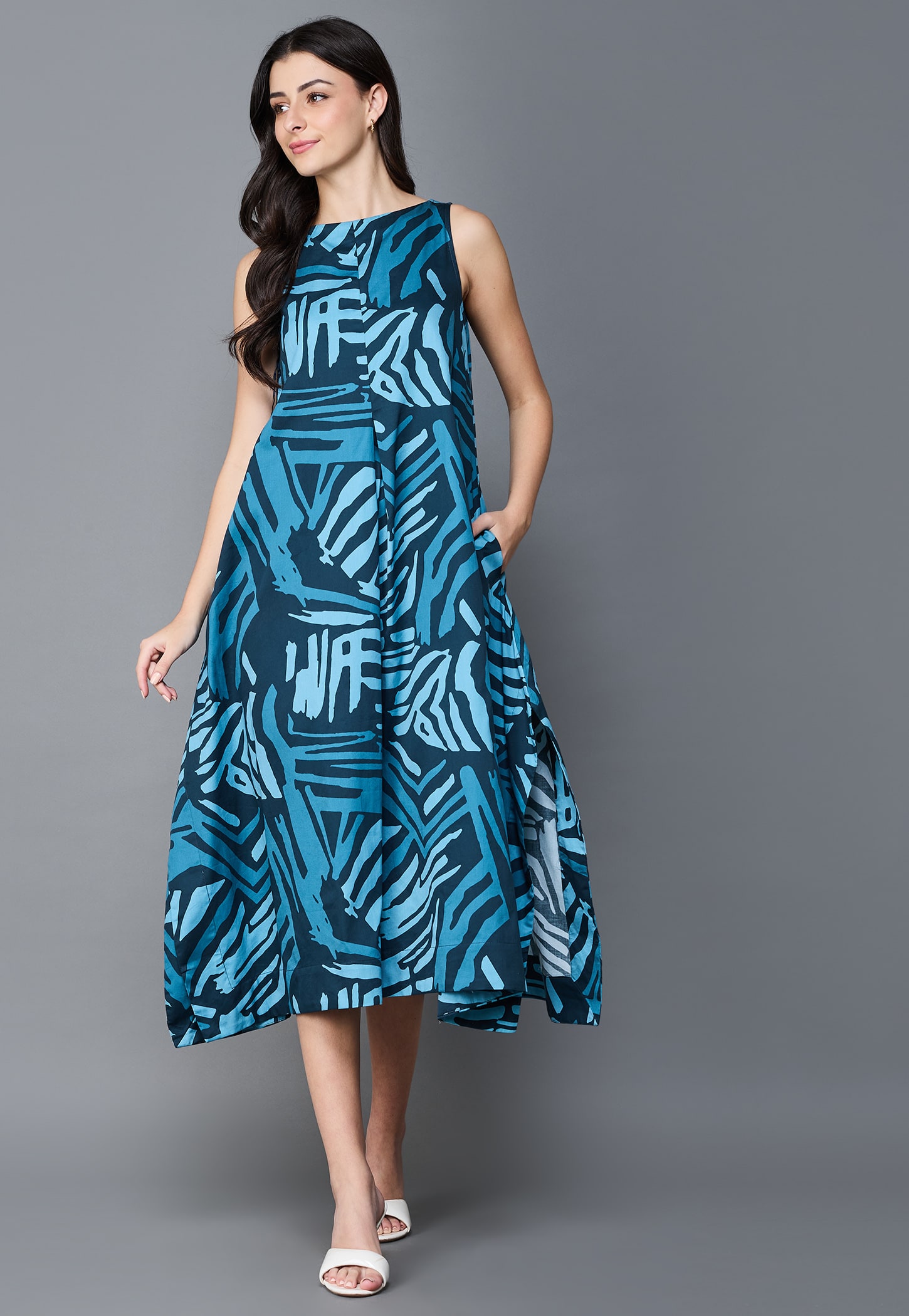 AND Abstract Print A-Line Dress-picture-45