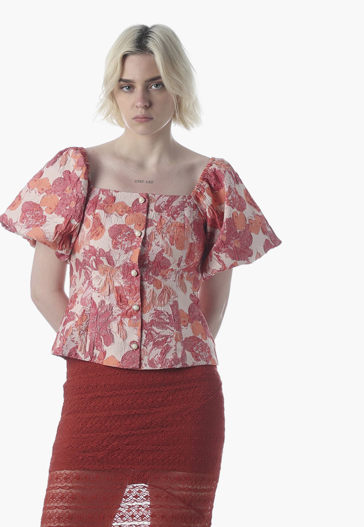 ONLY Floral Patterned Square Neck Top-picture-15