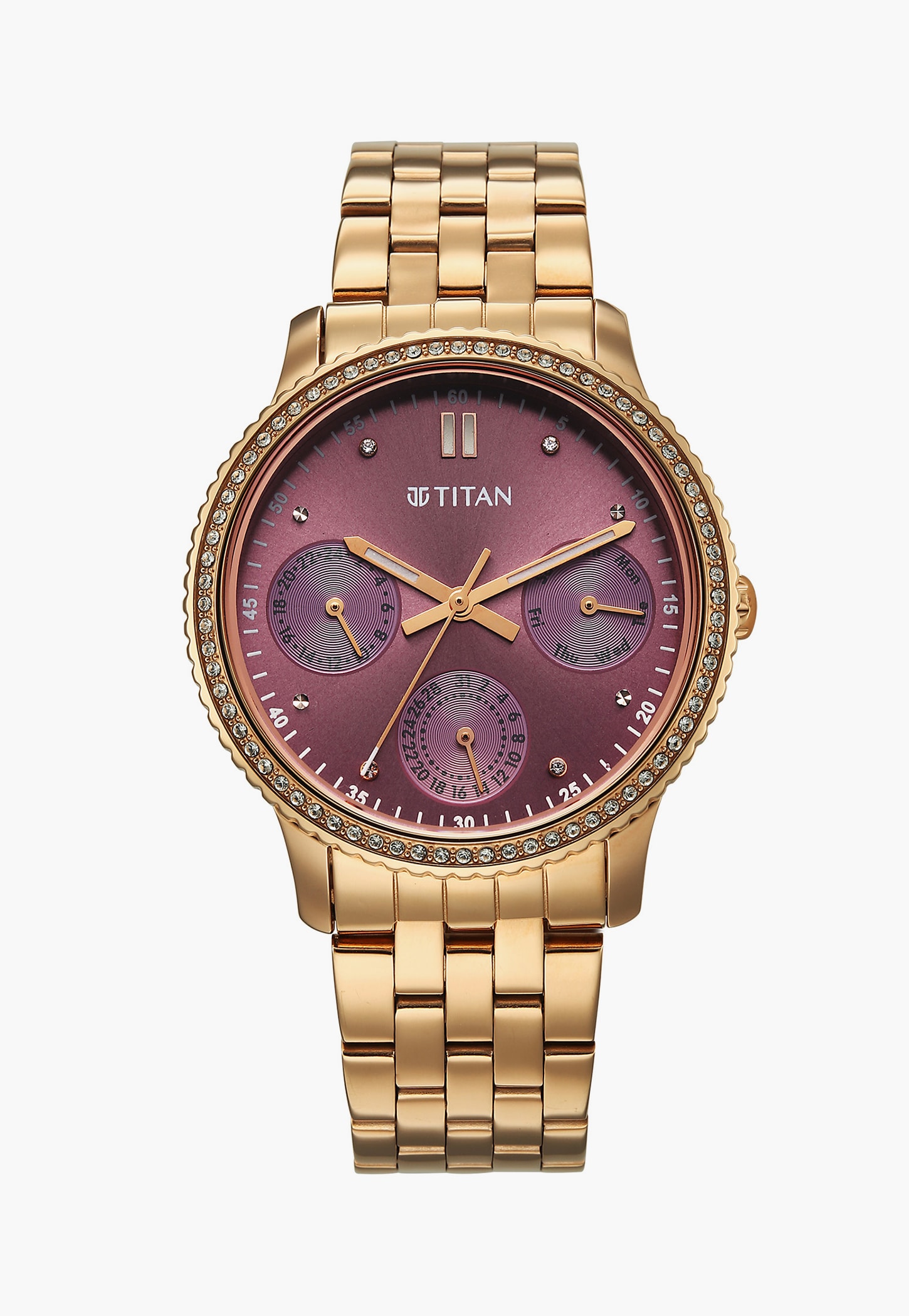 TITAN Purple Sports Fashion Stainless Steel Multifunction Watch - 2765WM01-image-28