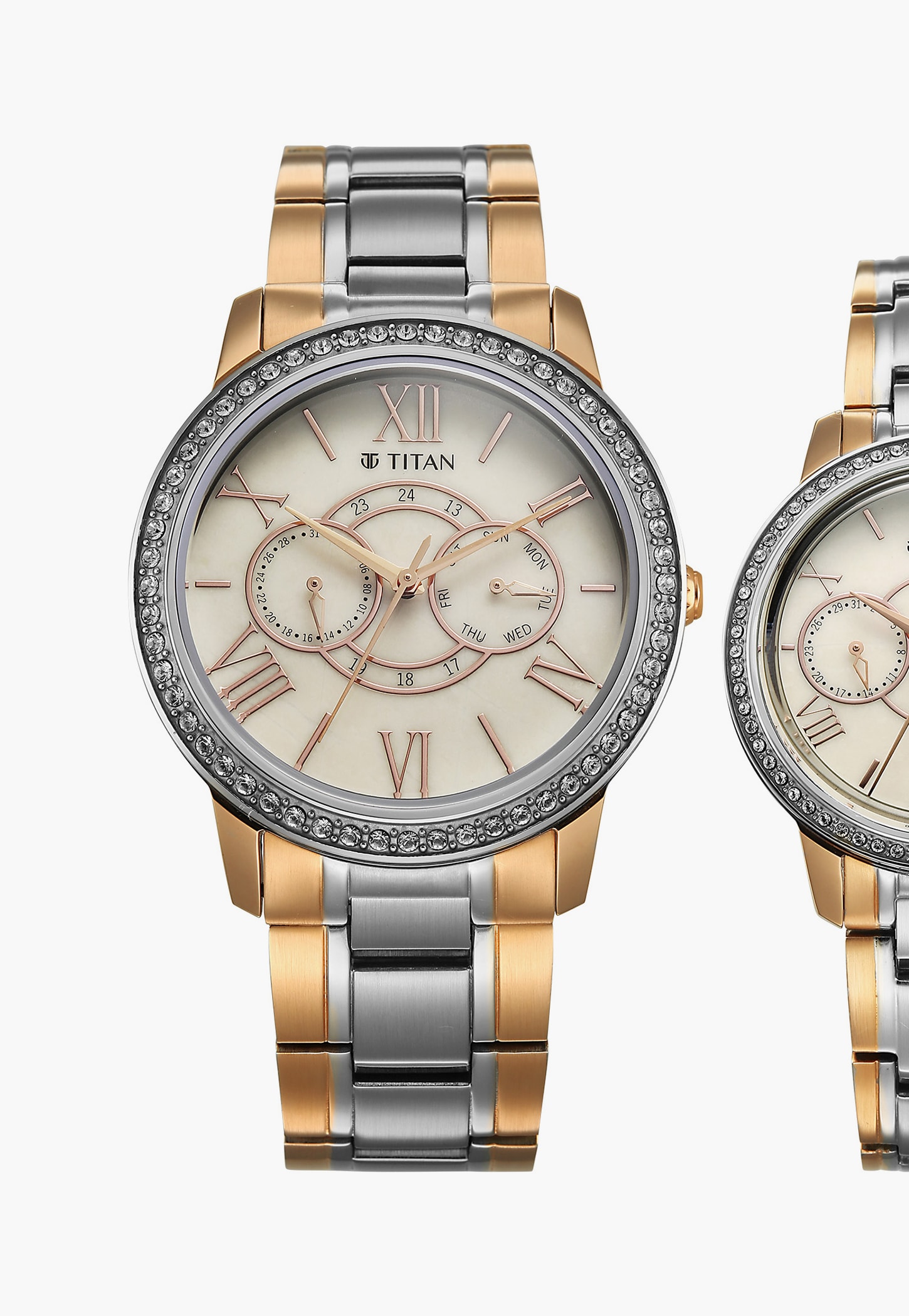 TITAN Royale Bandhan Couple Multifunction Watch Set - 100022778KM02-image-26