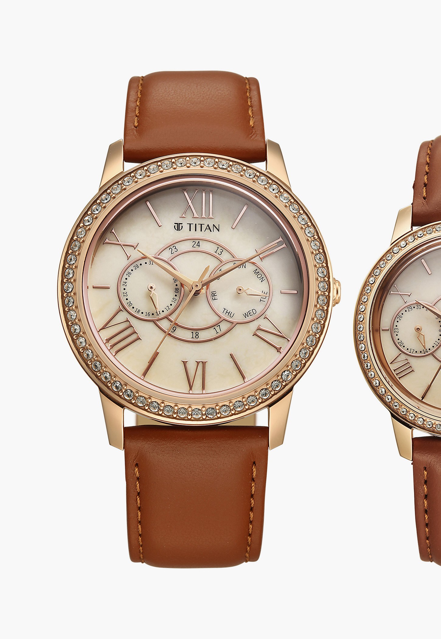TITAN Royale Bandhan Couple Multifunction Watch Set - 100022778WL01-image-21