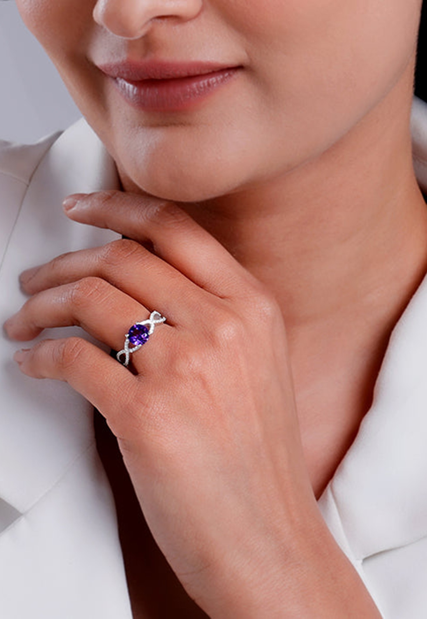 GIVA Amethyst Wave Sterling Silver Finger Ring-picture-16