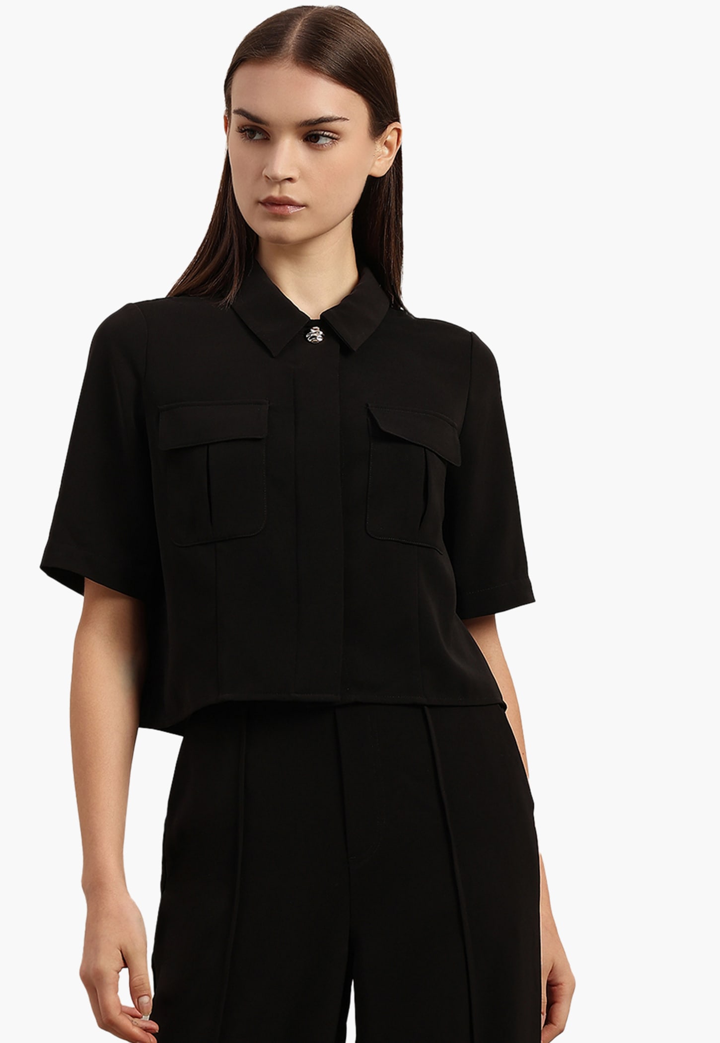 VERO MODA Solid Crop Shirt-picture-38